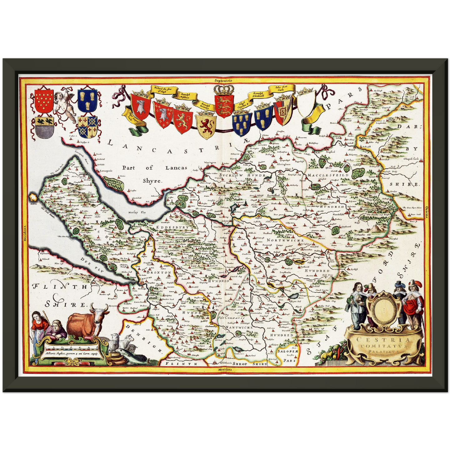 Historische Landkarte Cheshire um 1646