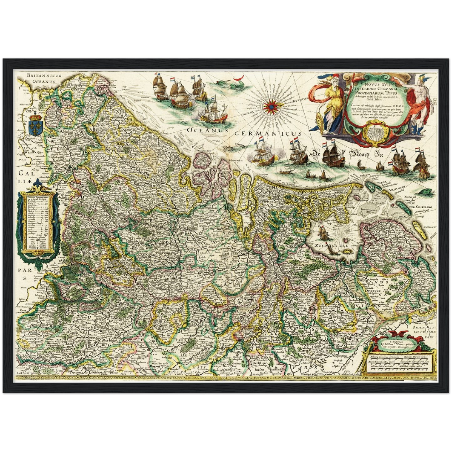 Historische Landkarte Niederlande um 1647