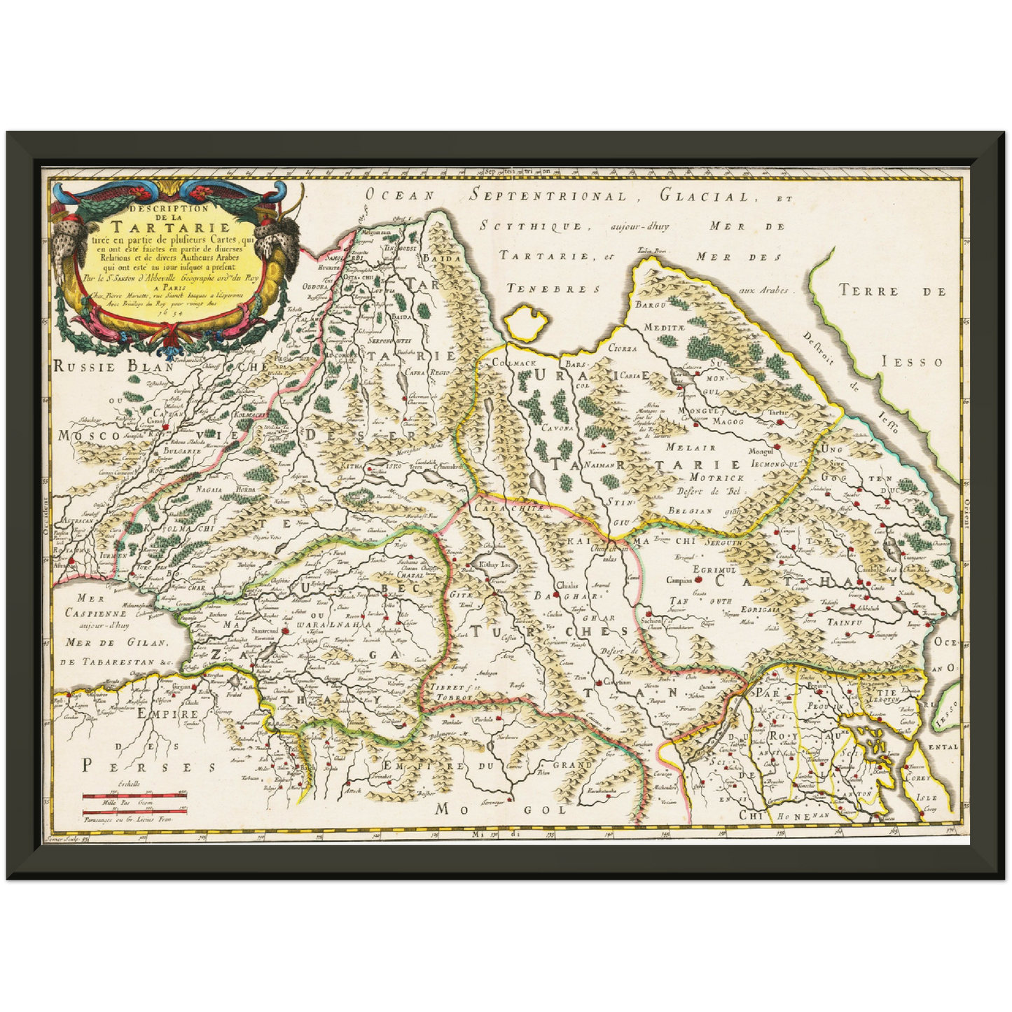 Historische Landkarte Tartarien um 1654