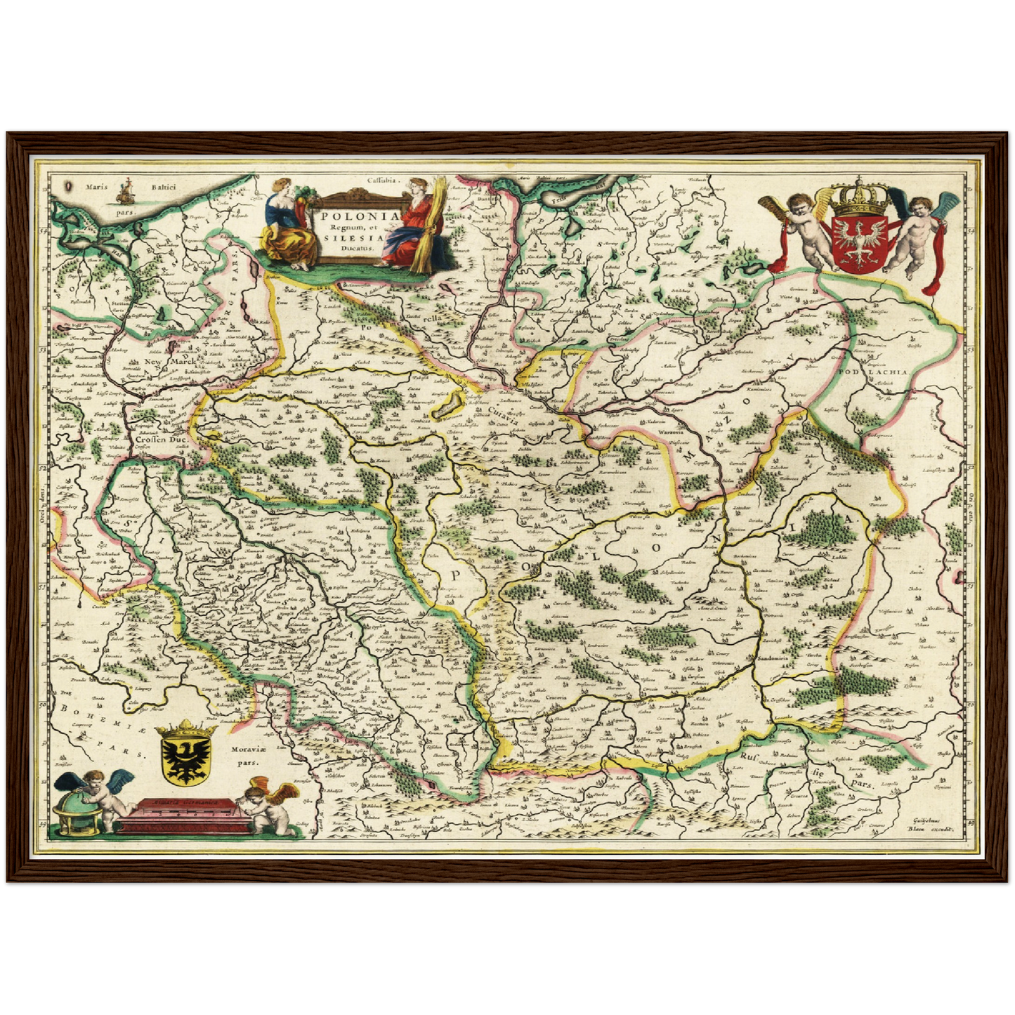 Historische Landkarte Polen um 1647
