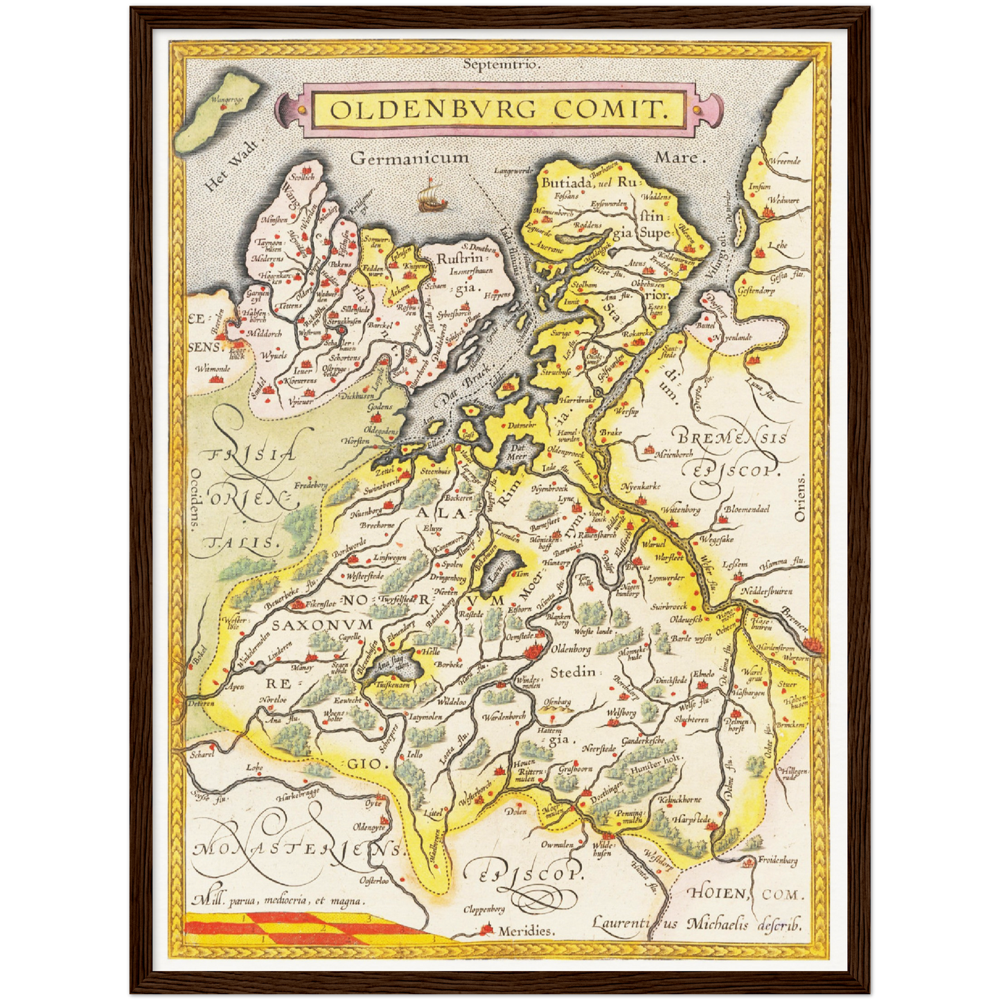 Historische Landkarte Oldenburg um 1609