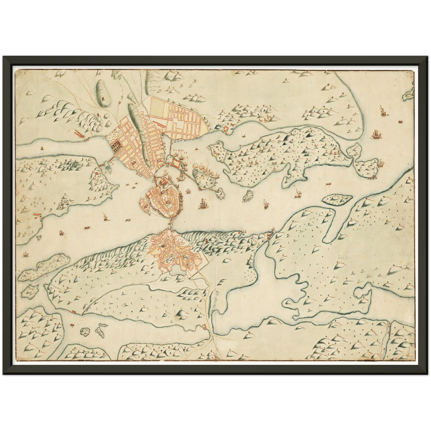 Historischer Stadtplan Stockholm um 1642