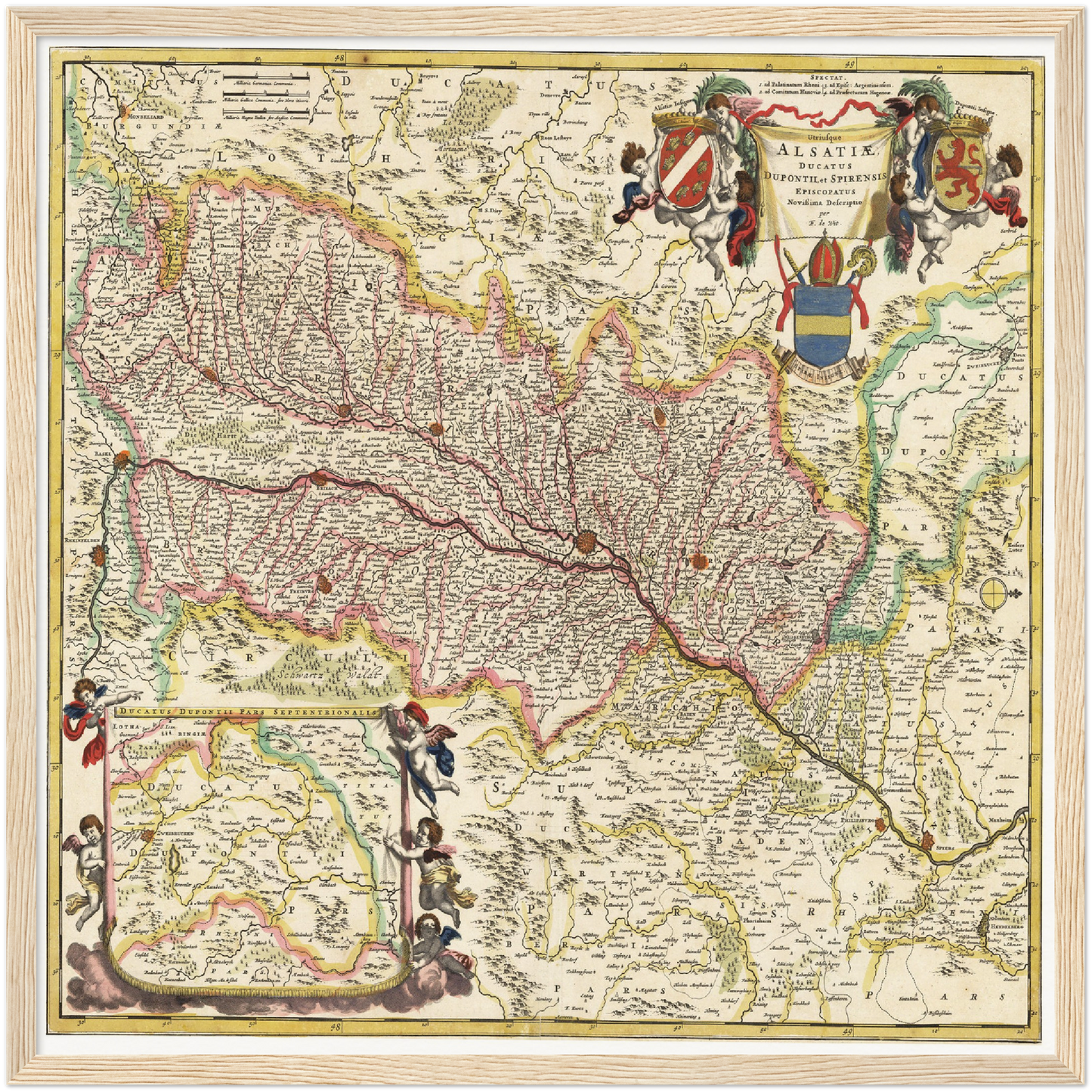 Historische Landkarte Elsass um 1647