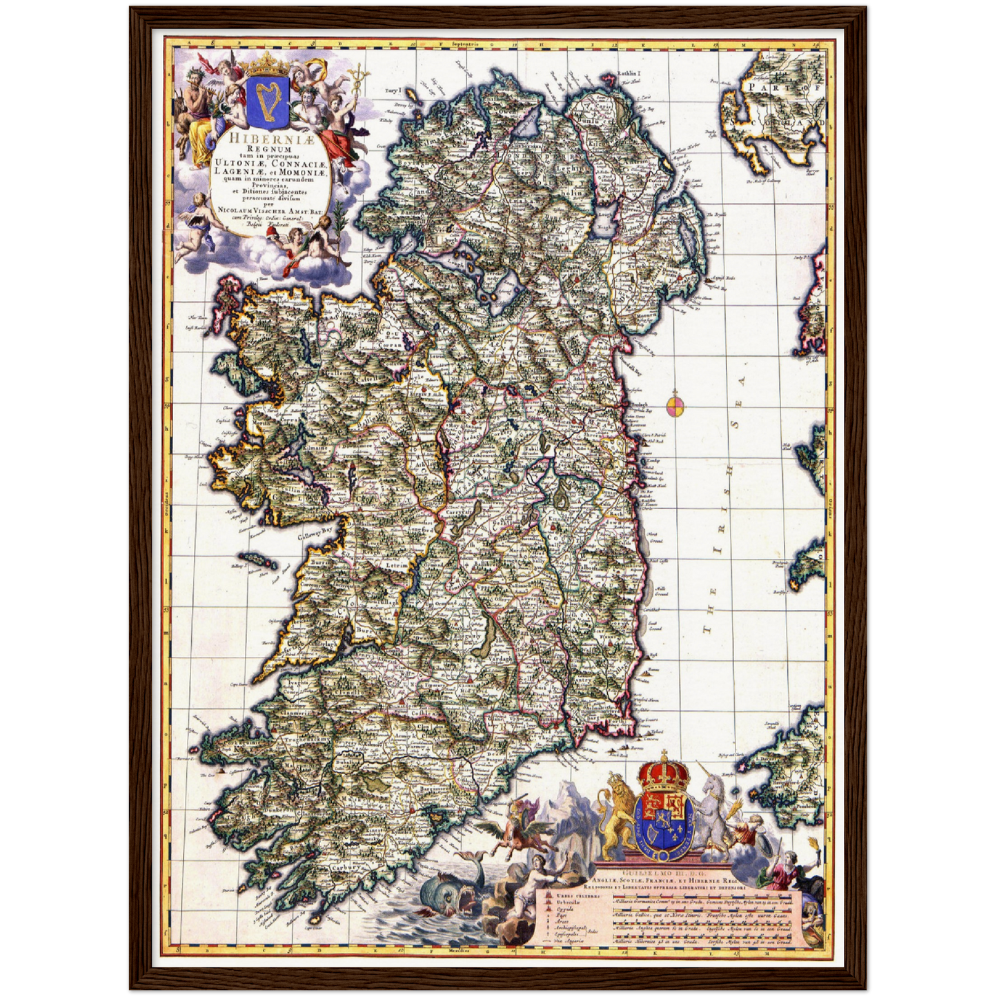 Historische Landkarte Irland um 1646