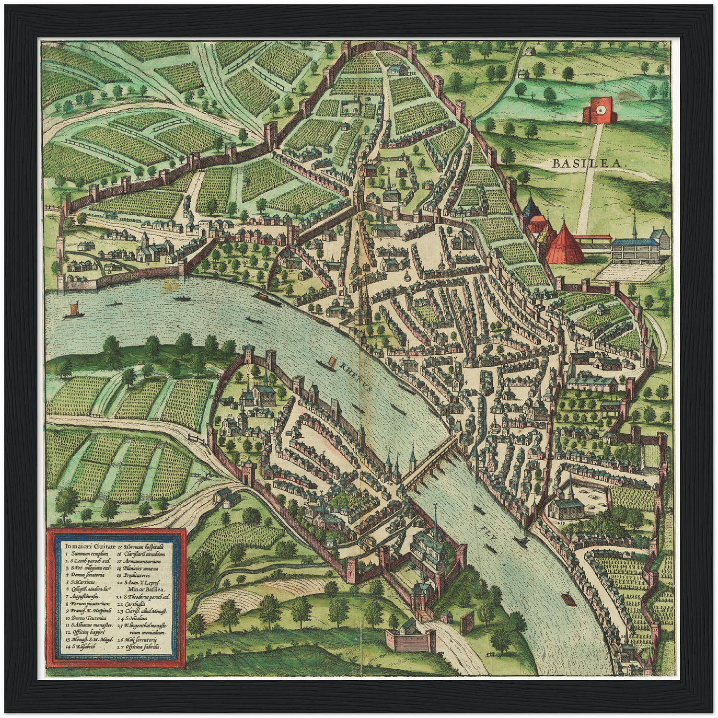 Historischer Stadtplan Basel um 1600