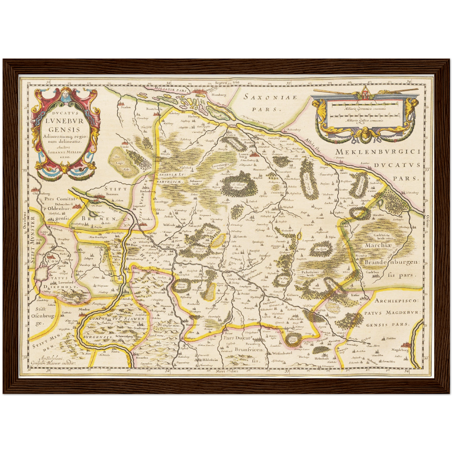 Historische Landkarte Lüneburg um 1635