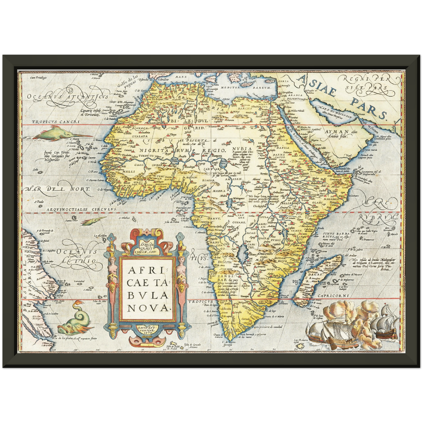 Historische Landkarte Afrika um 1570