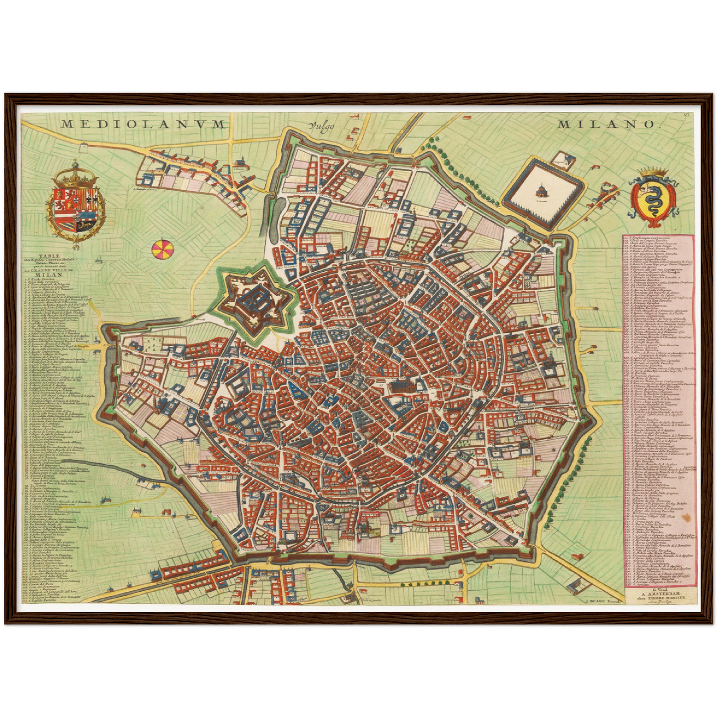 Historischer Stadtplan Mailand um 1700