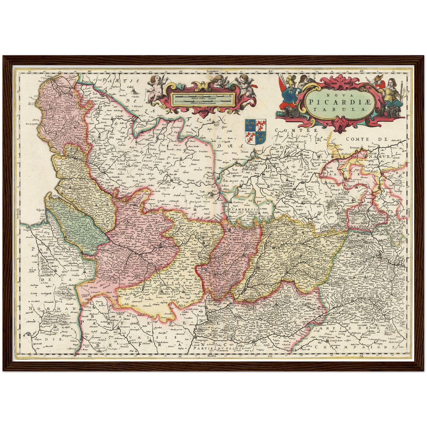Historische Landkarte Picardie um 1650