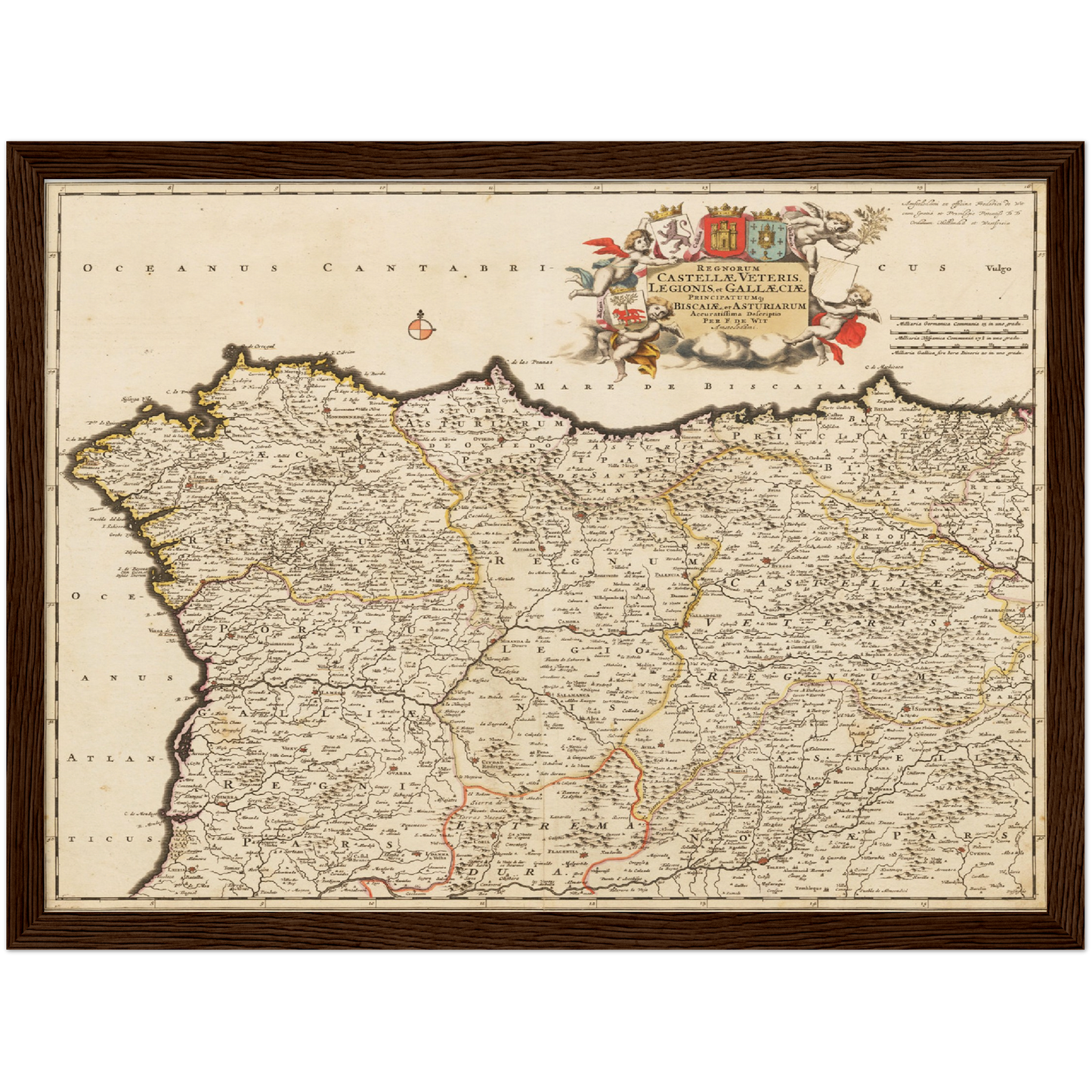 Historische Landkarte Galicien um 1698