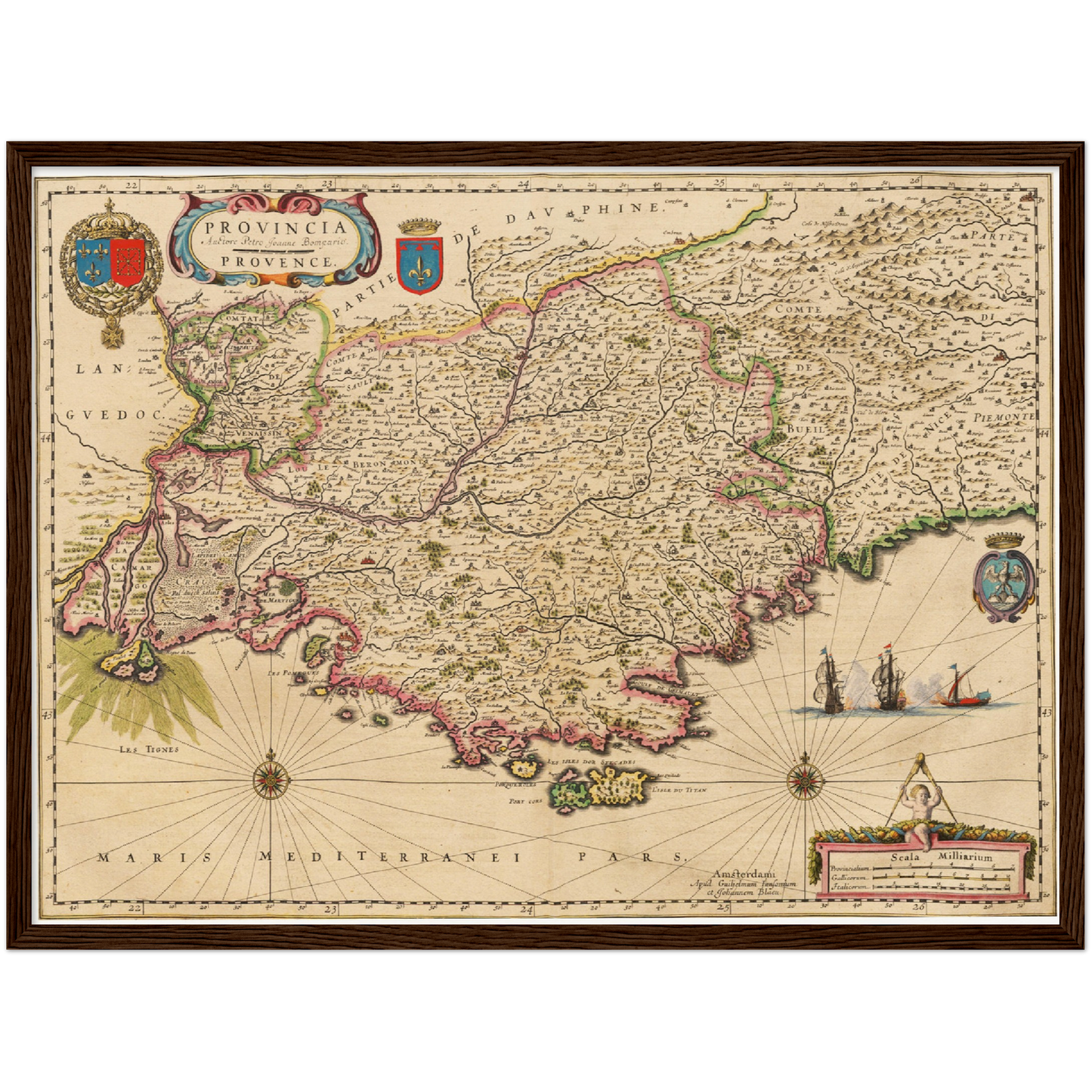 Historische Landkarte Provence um 1635