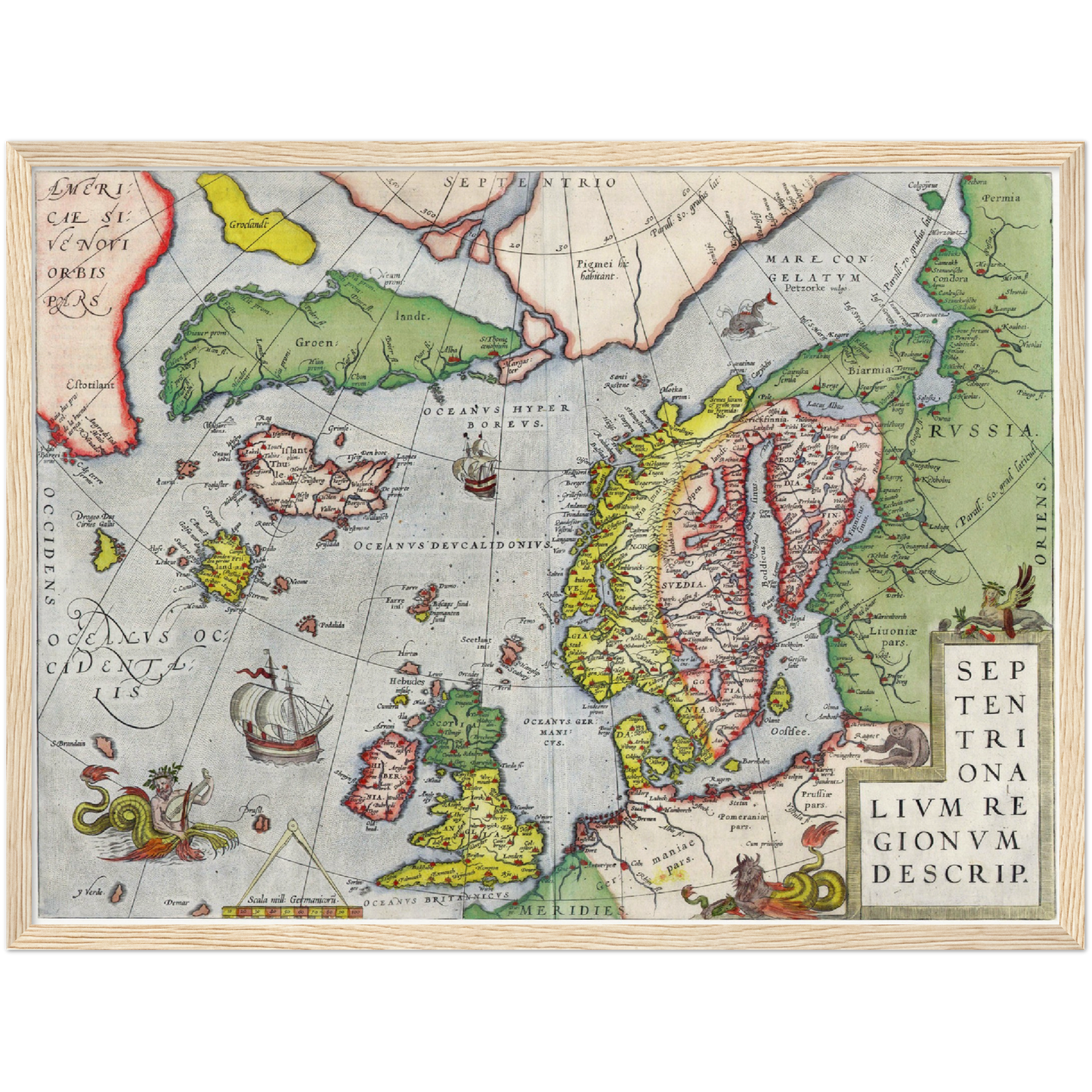 Historische Landkarte Nordeuropa um 1580