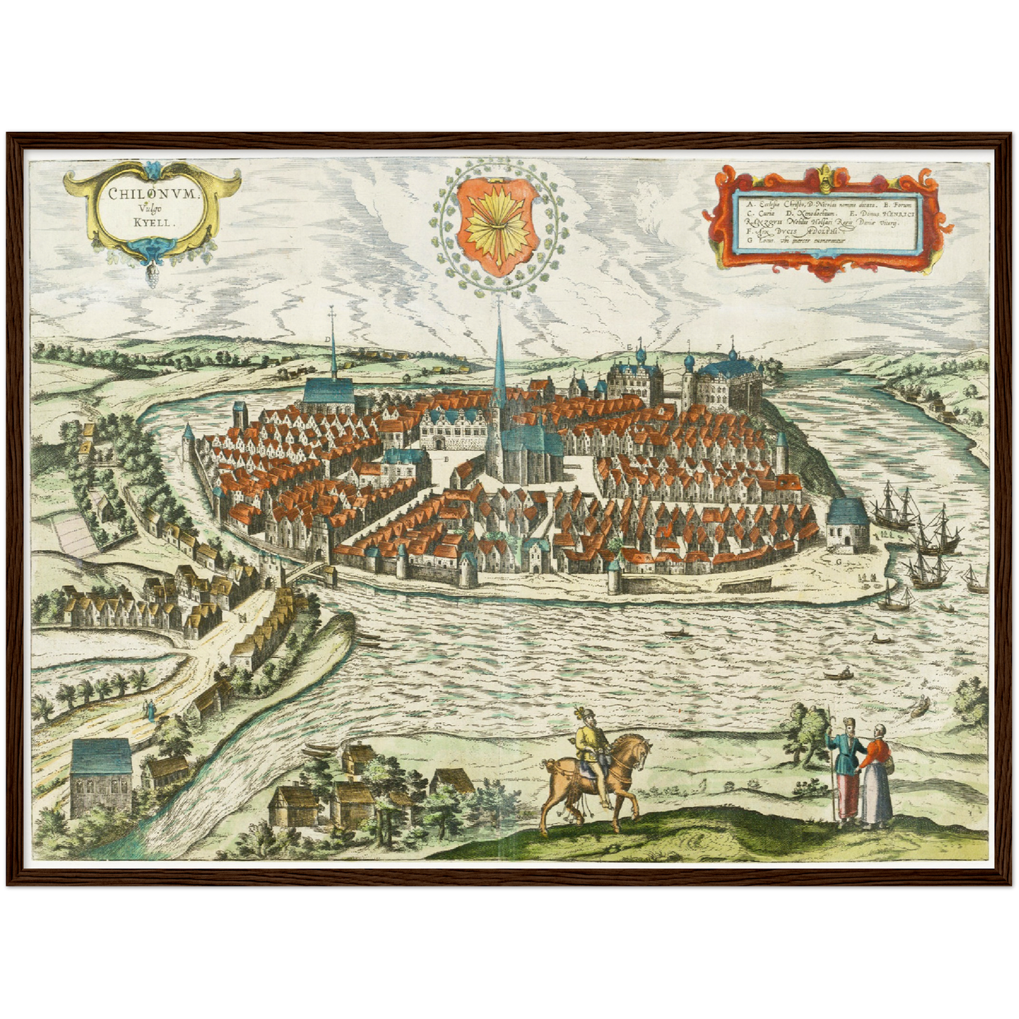 Historische Stadtansicht Kiel um 1612