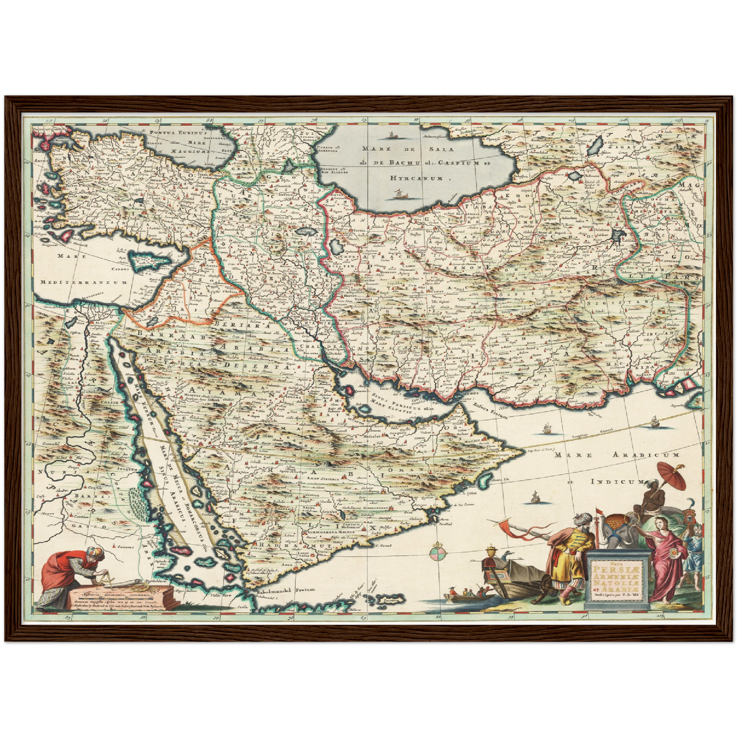 Historische Landkarte Arabien & Persien um 1680