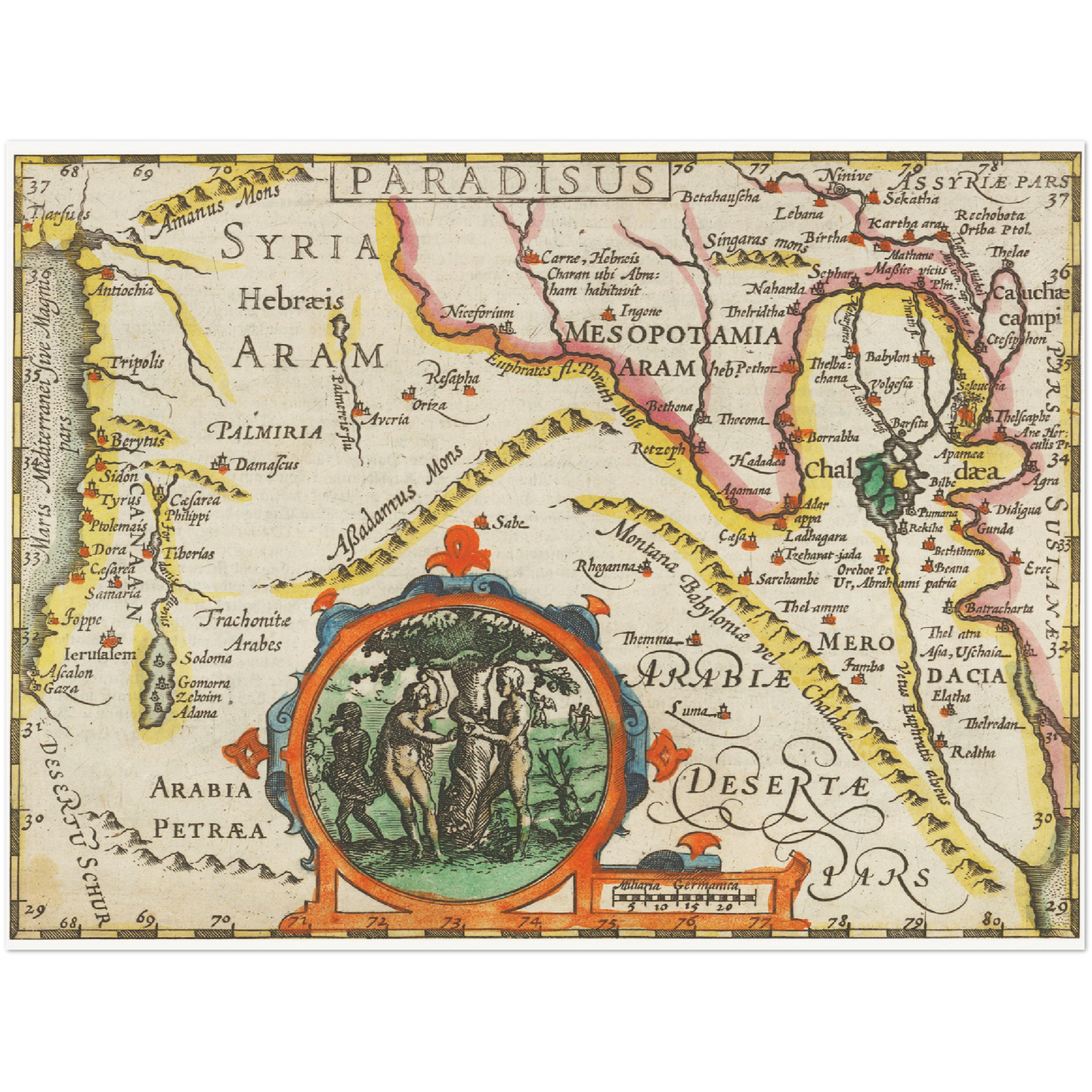 Historische Landkarte Syrien um 1609