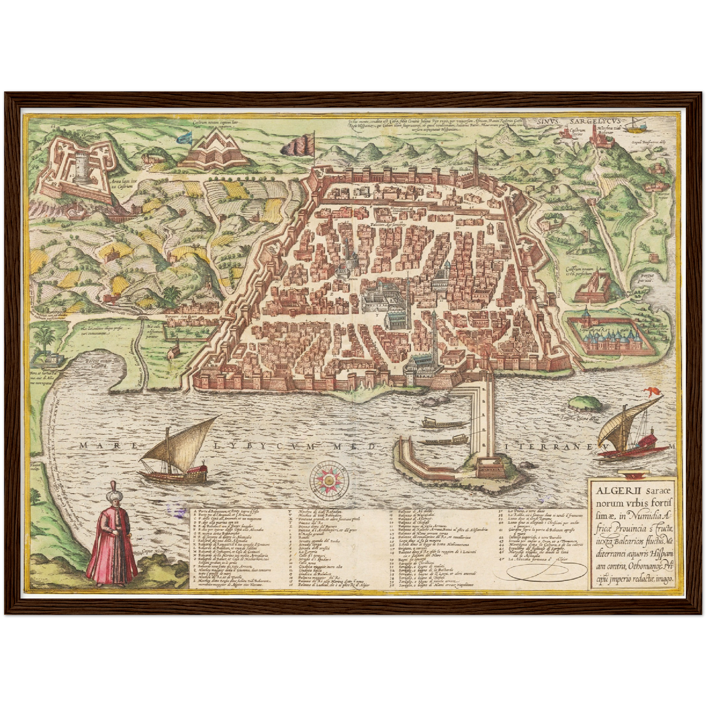 Historischer Stadtplan Algier um 1582