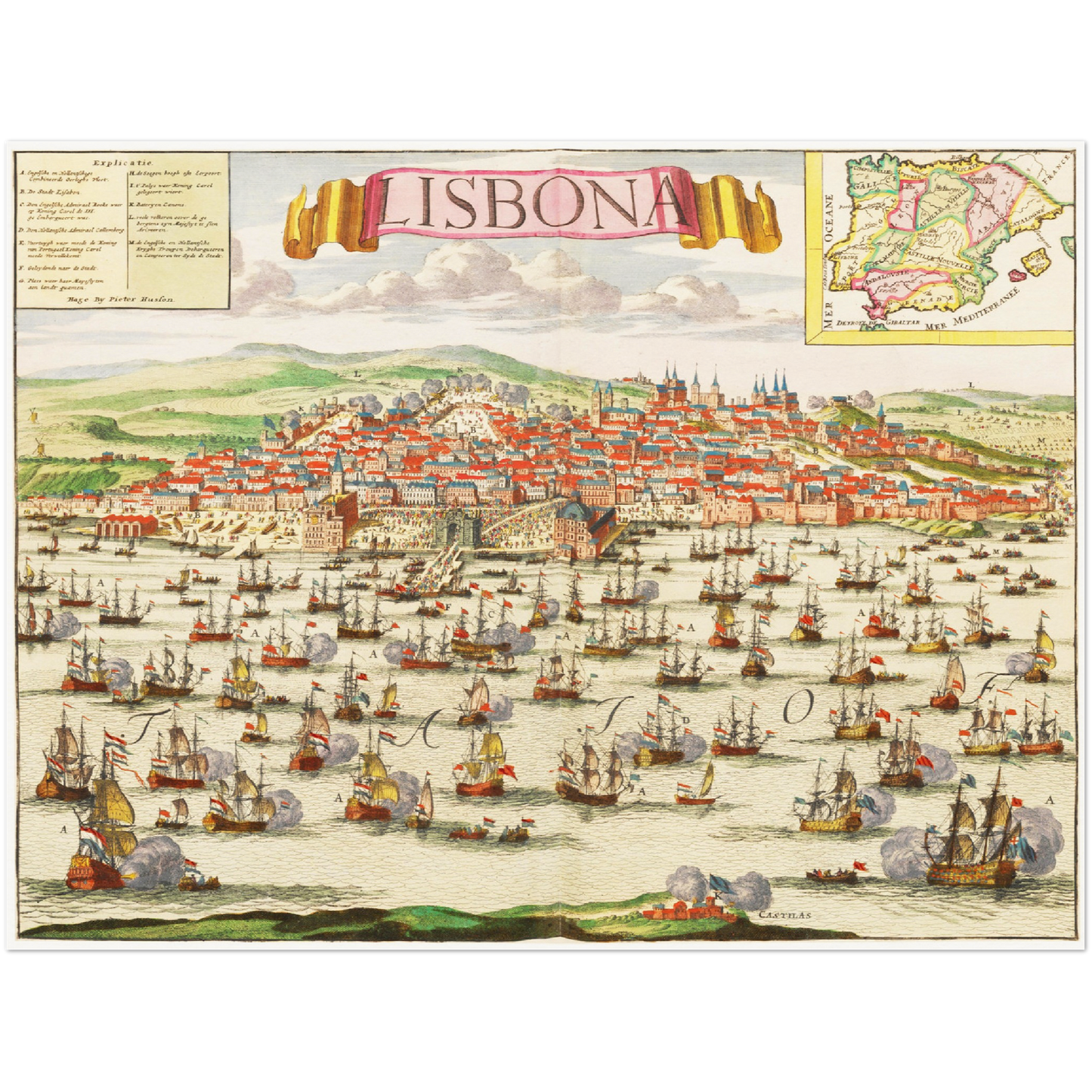 Historische Stadtansicht Lissabon um 1700