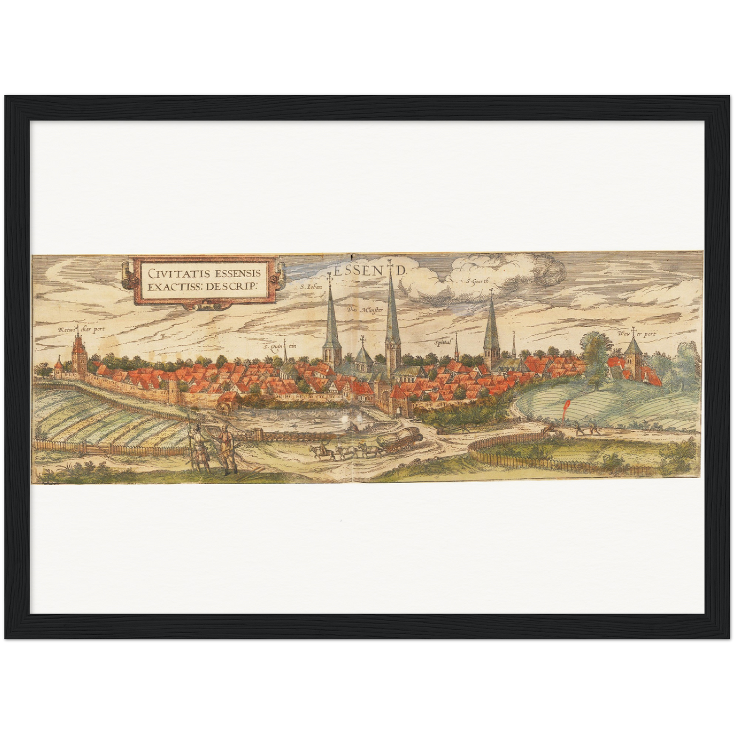 Historische Stadtansicht Essen um 1582