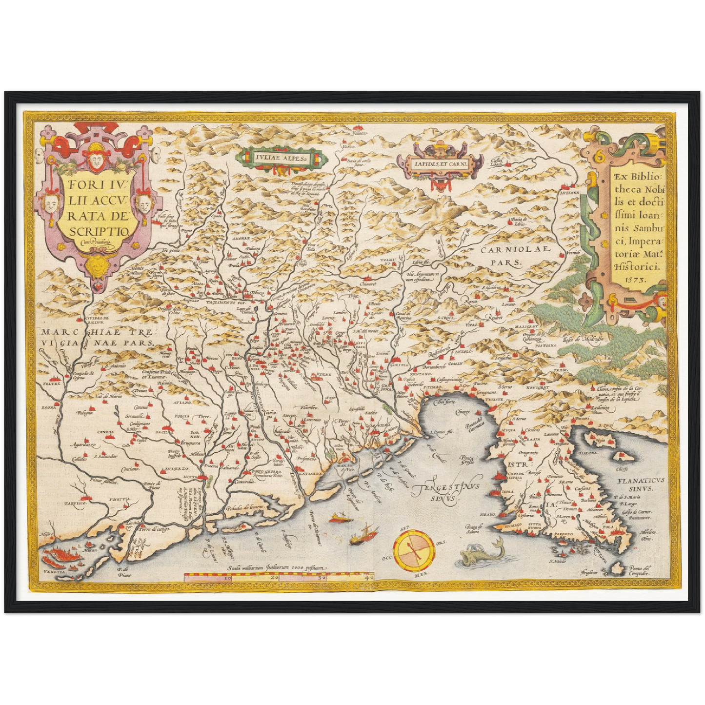 Historische Landkarte Venetien um 1609