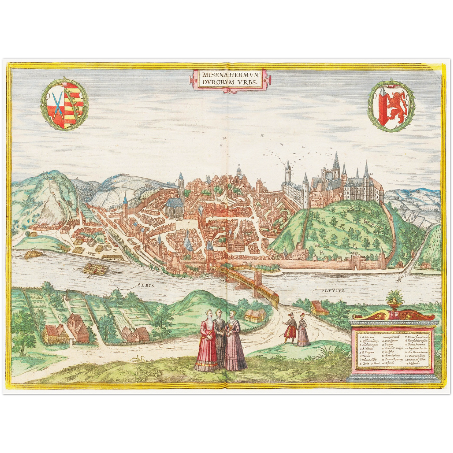 Historische Stadtansicht Meißen um 1575