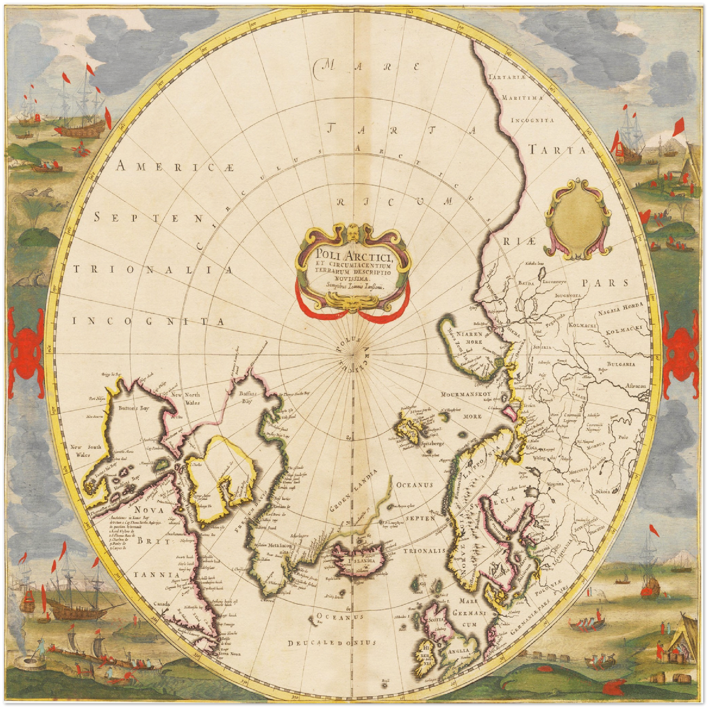 Historische Landkarte Arktis um 1694