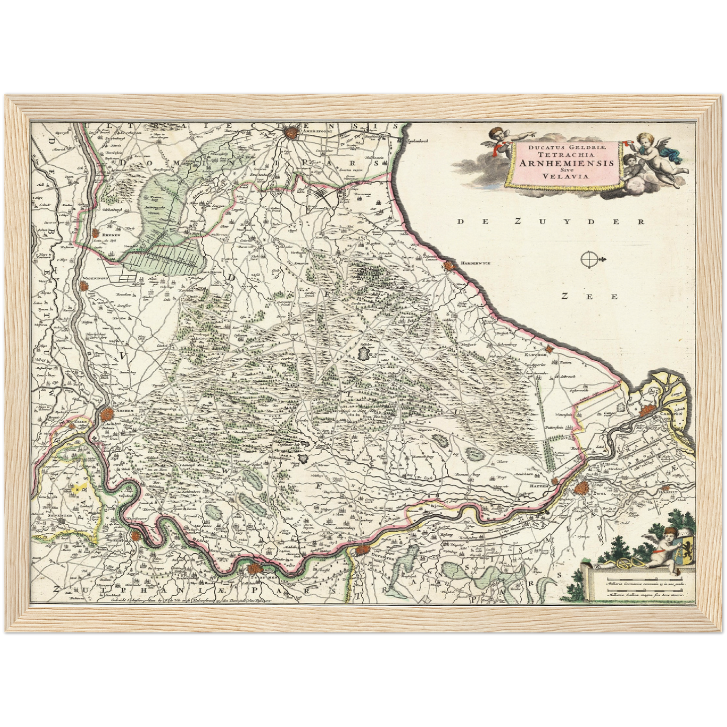 Historische Landkarte Provinz Gelderland um 1680