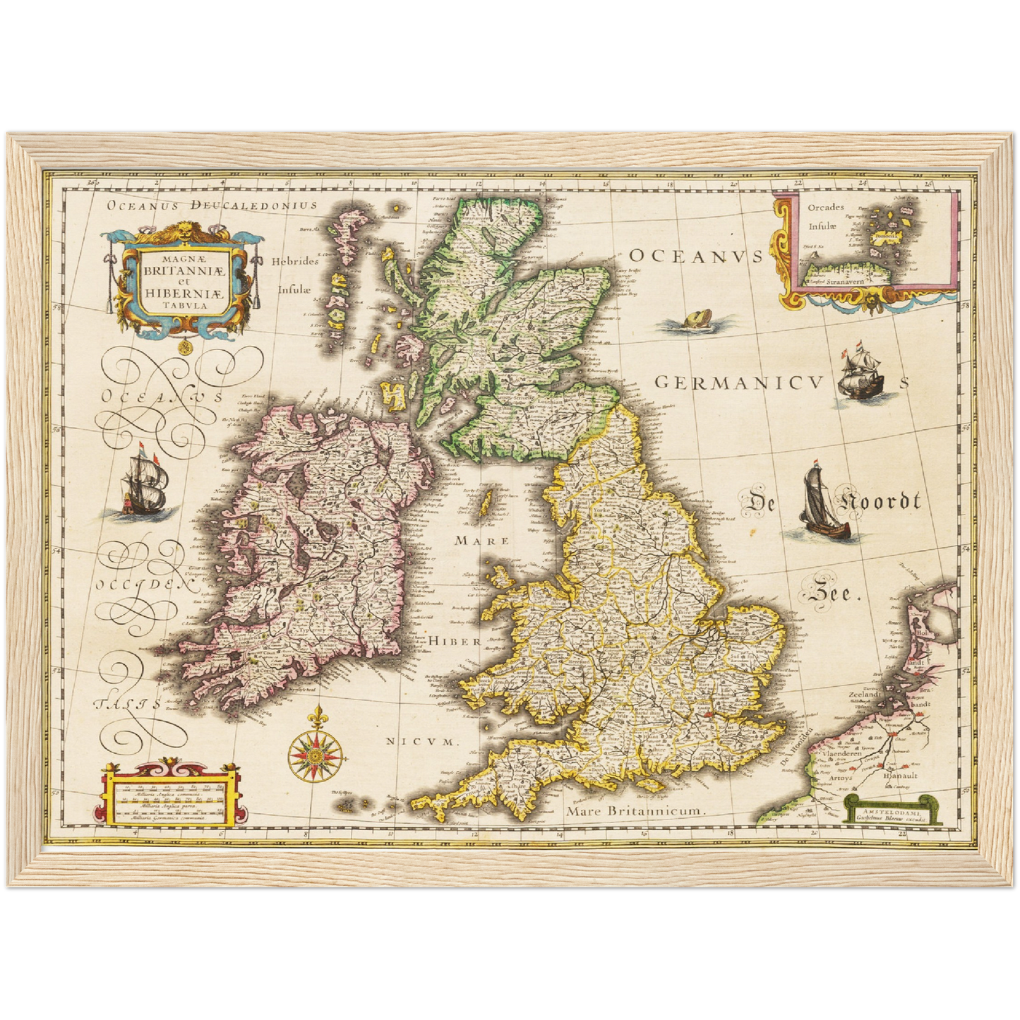 Historische Landkarte Vereinigtes Königreich um 1635