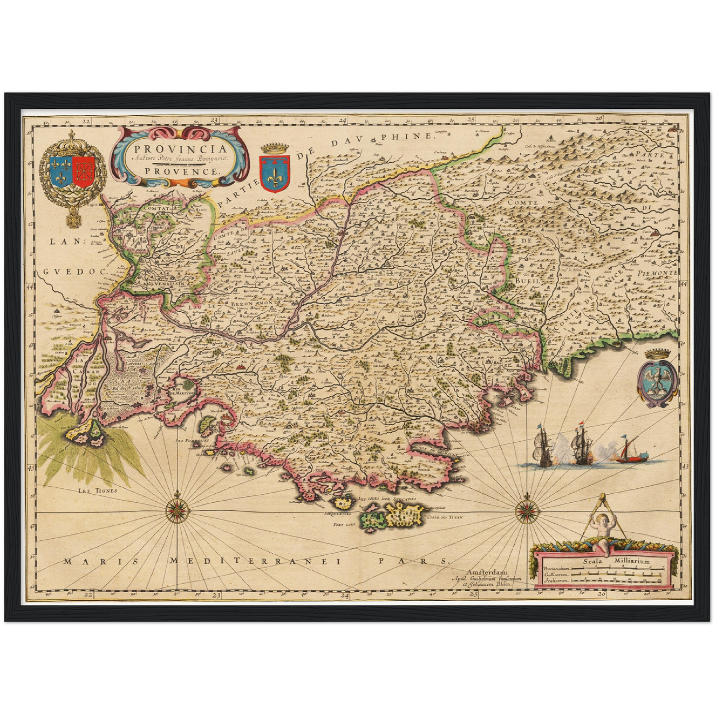 Historische Landkarte Provence um 1635