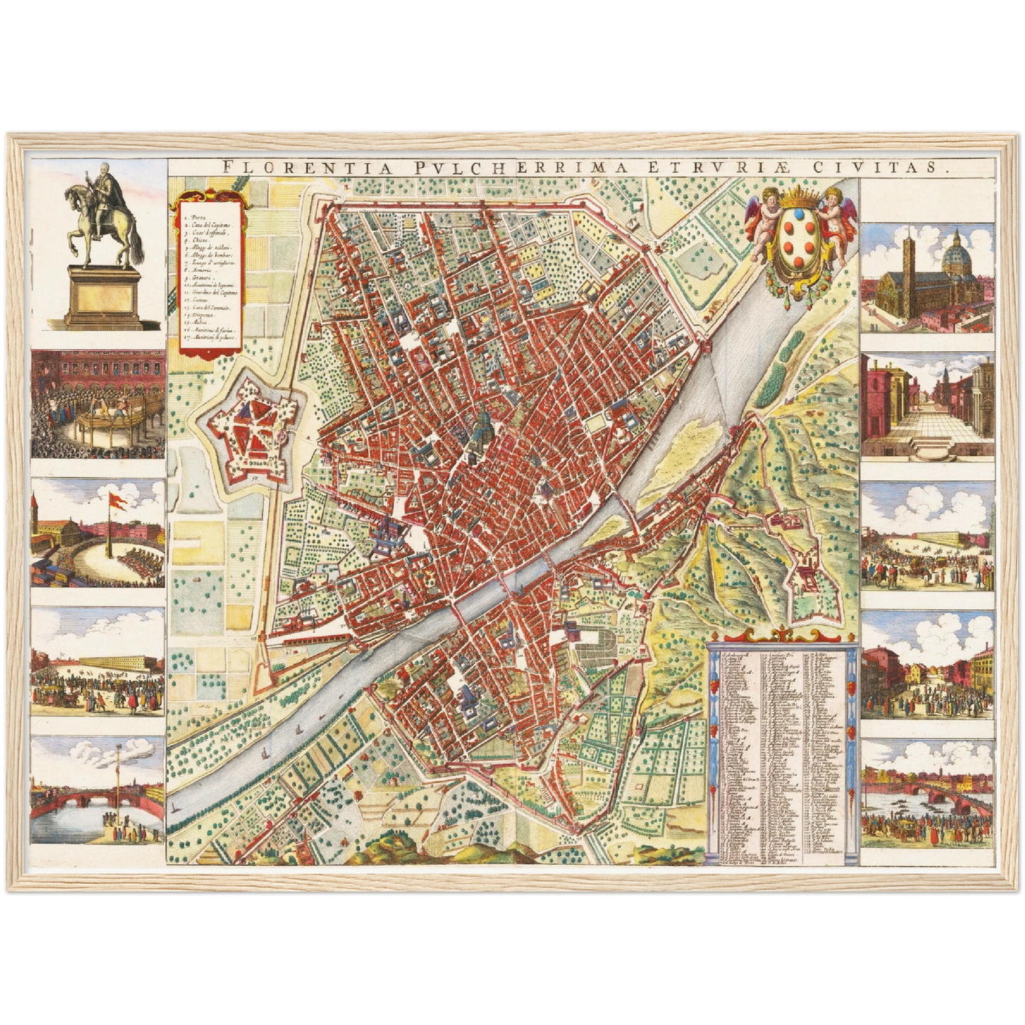 Historischer Stadtplan Florenz um 1660