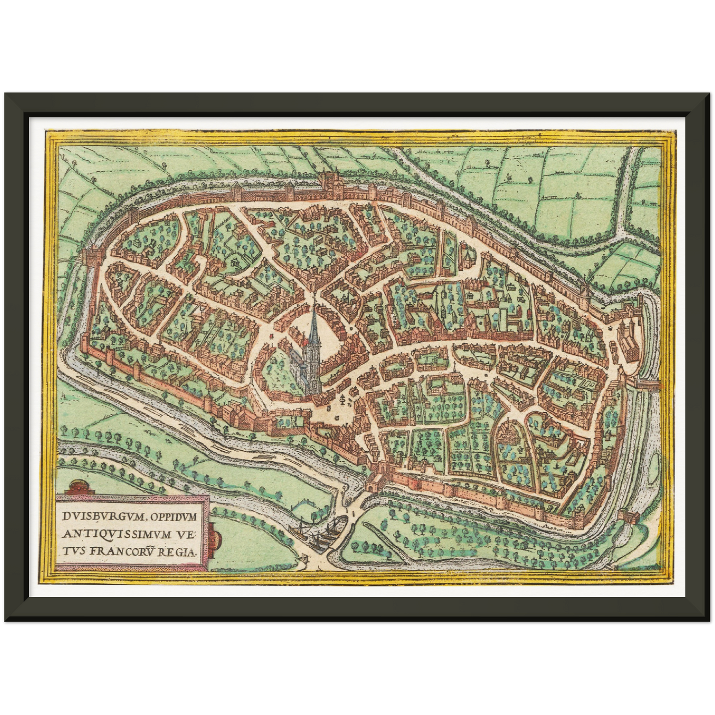 Historischer Stadtplan Duisburg um 1612