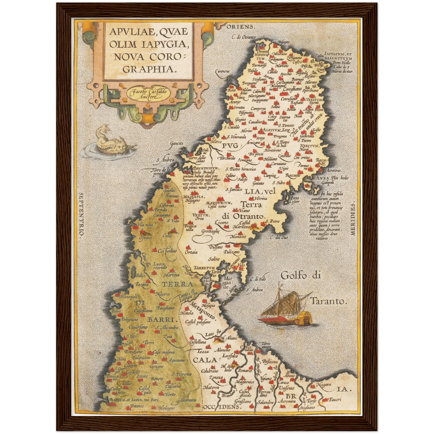 Historische Landkarte Apulien um 1609
