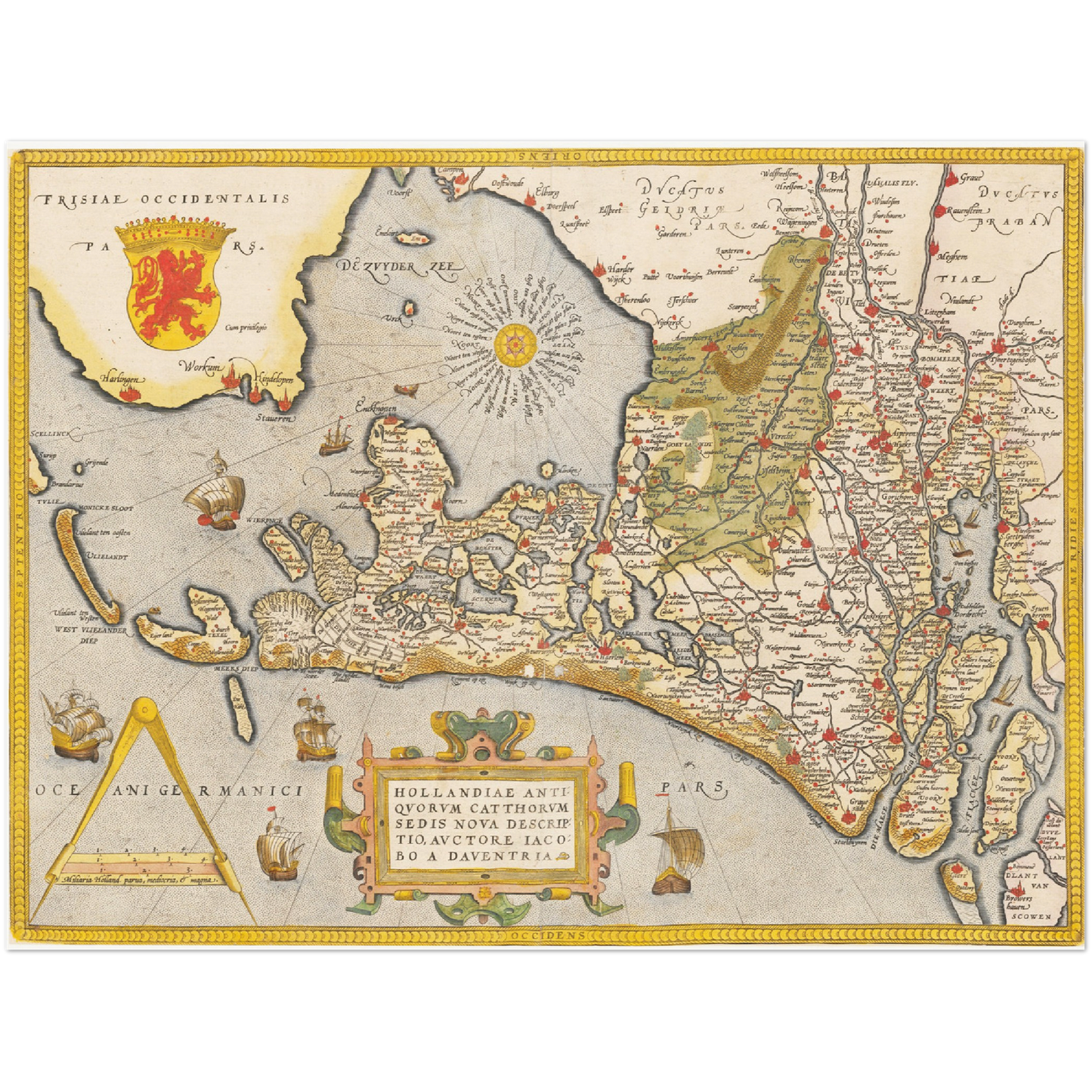 Historische Landkarte Provinz Holland um 1609