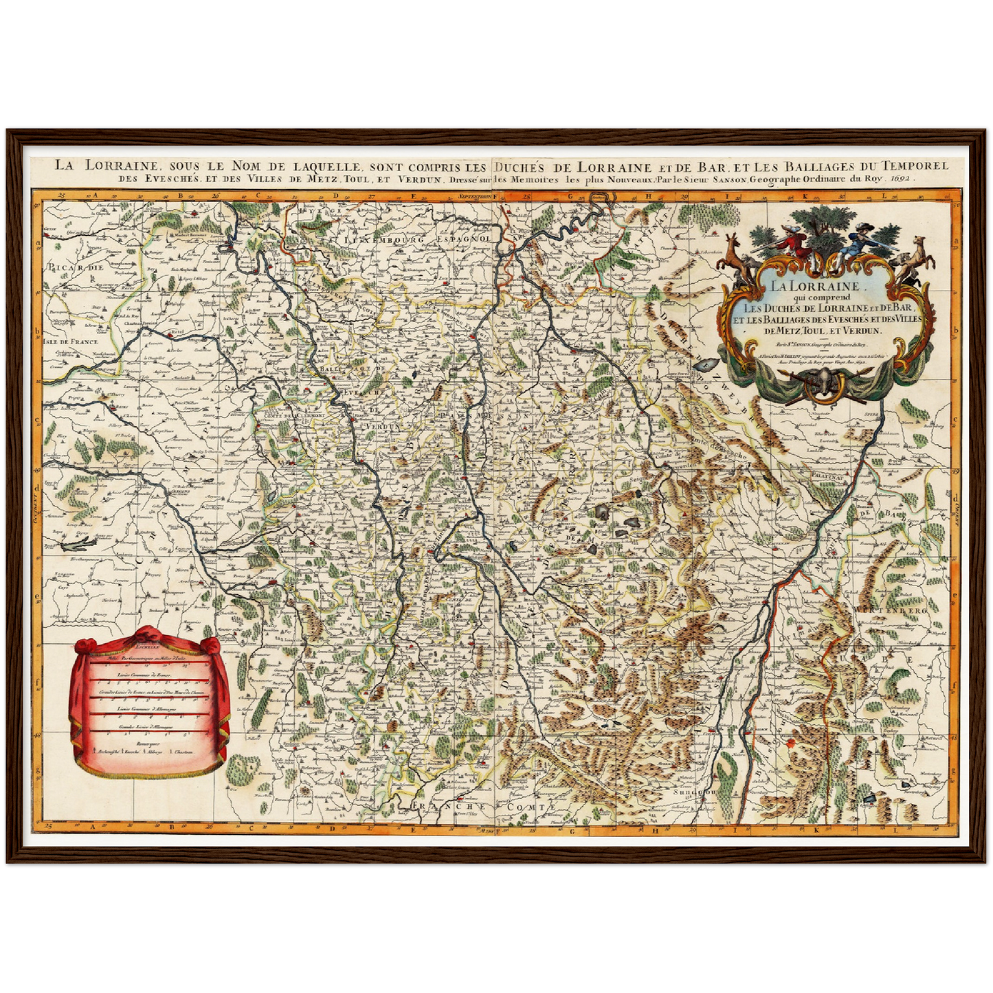 Historische Landkarte Lothringen um 1692