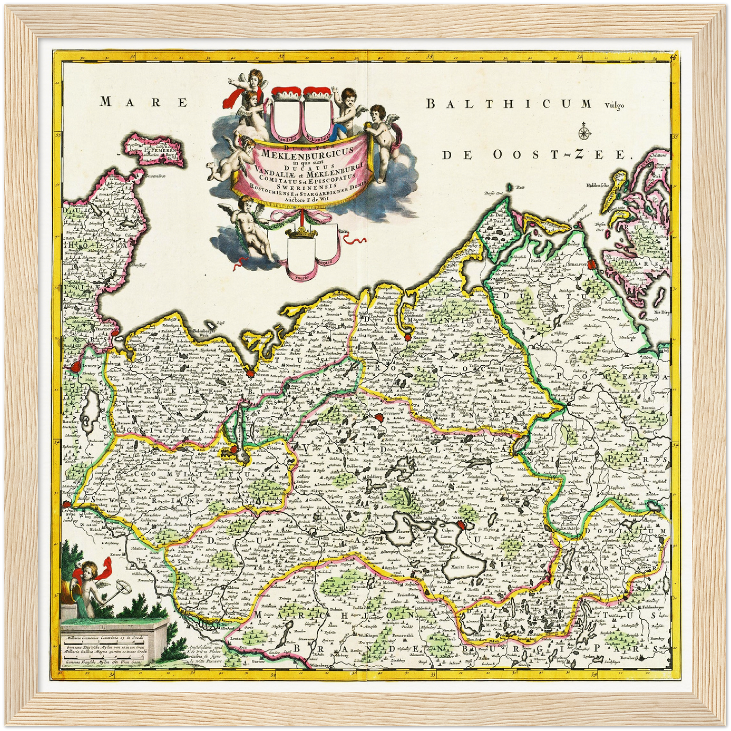 Historische Landkarte Mecklenburg um 1680