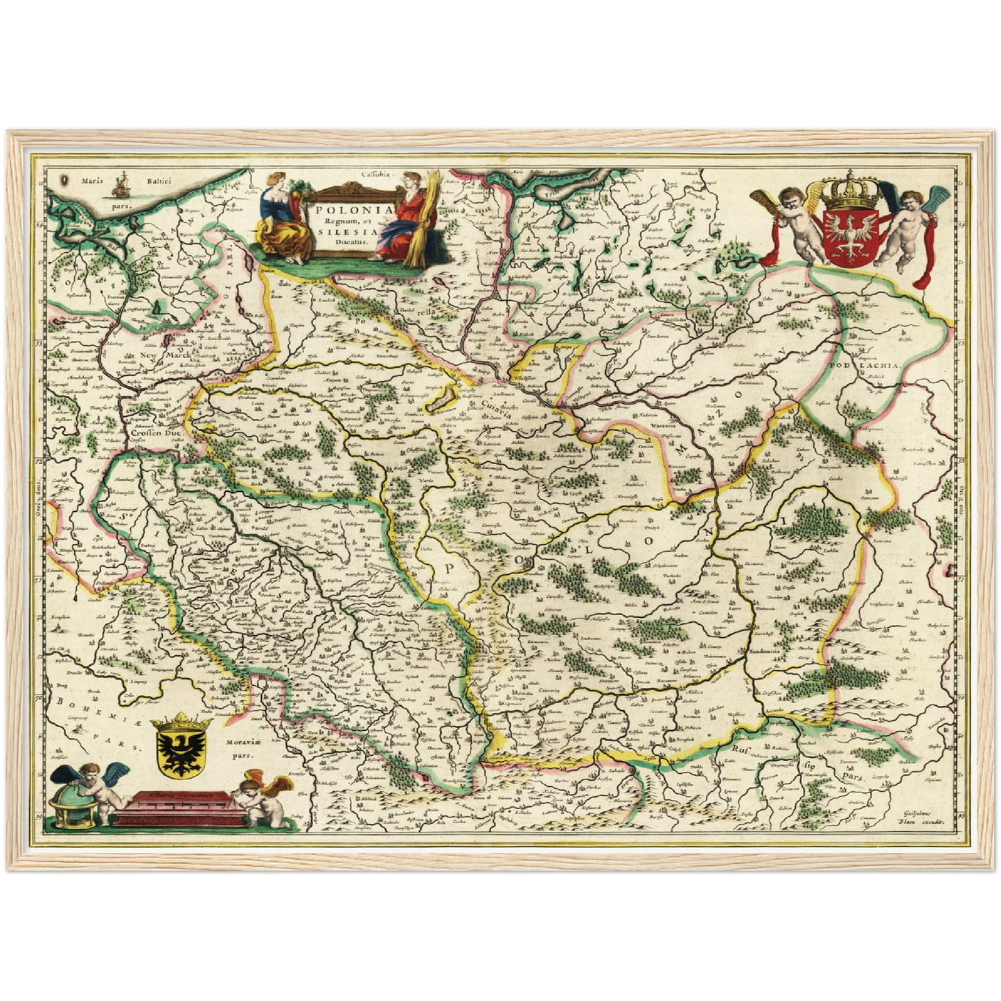 Historische Landkarte Polen um 1647