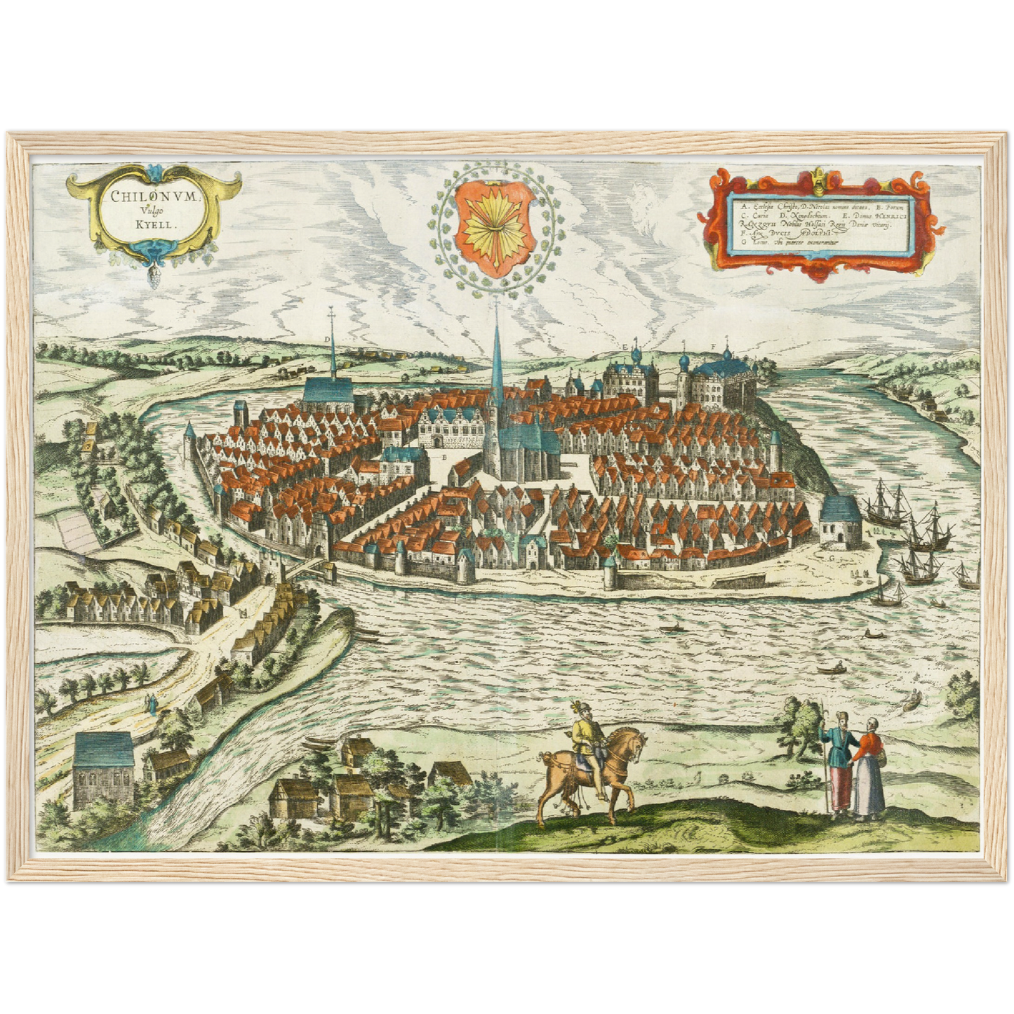 Historische Stadtansicht Kiel um 1612