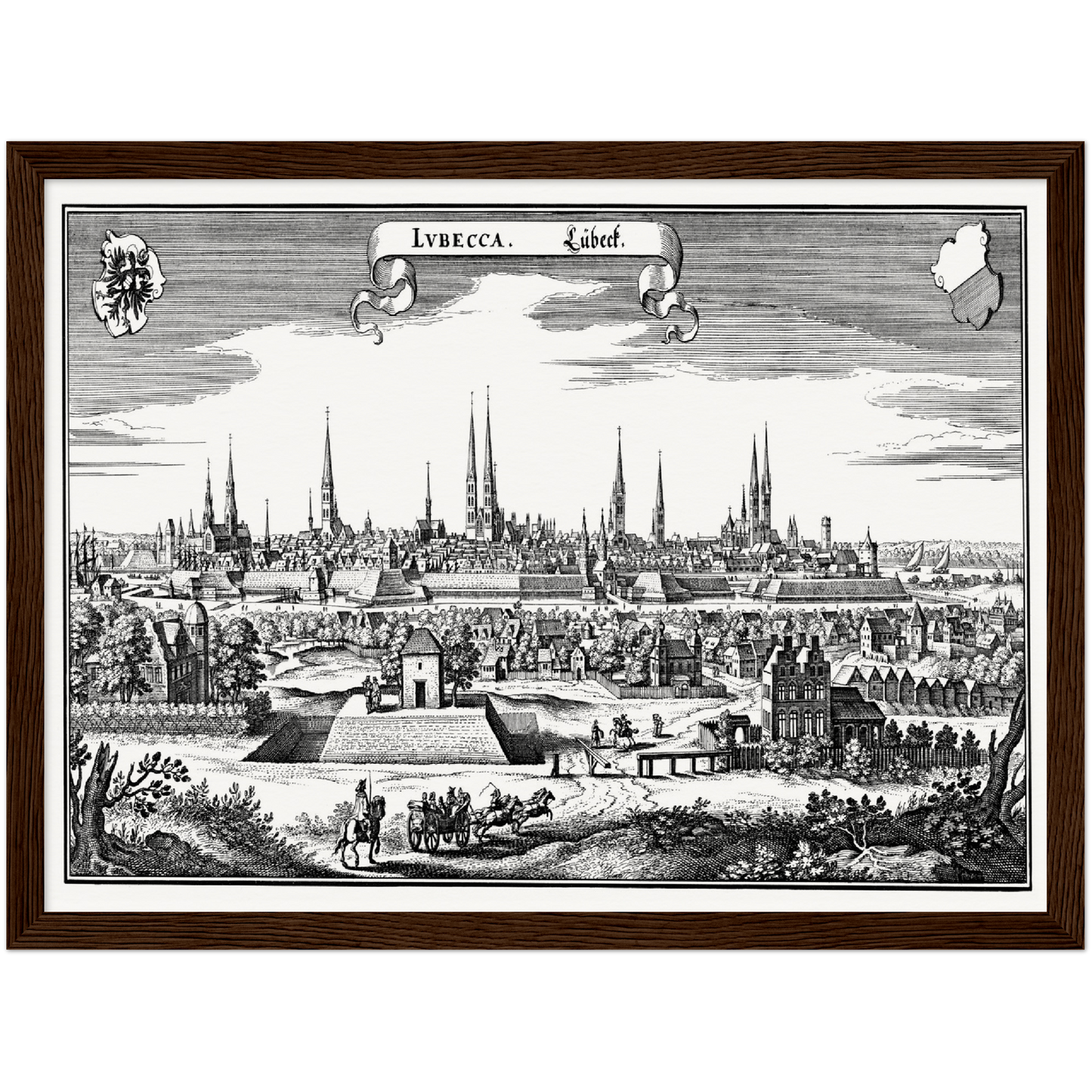Historische Stadtansicht Lübeck um 1641