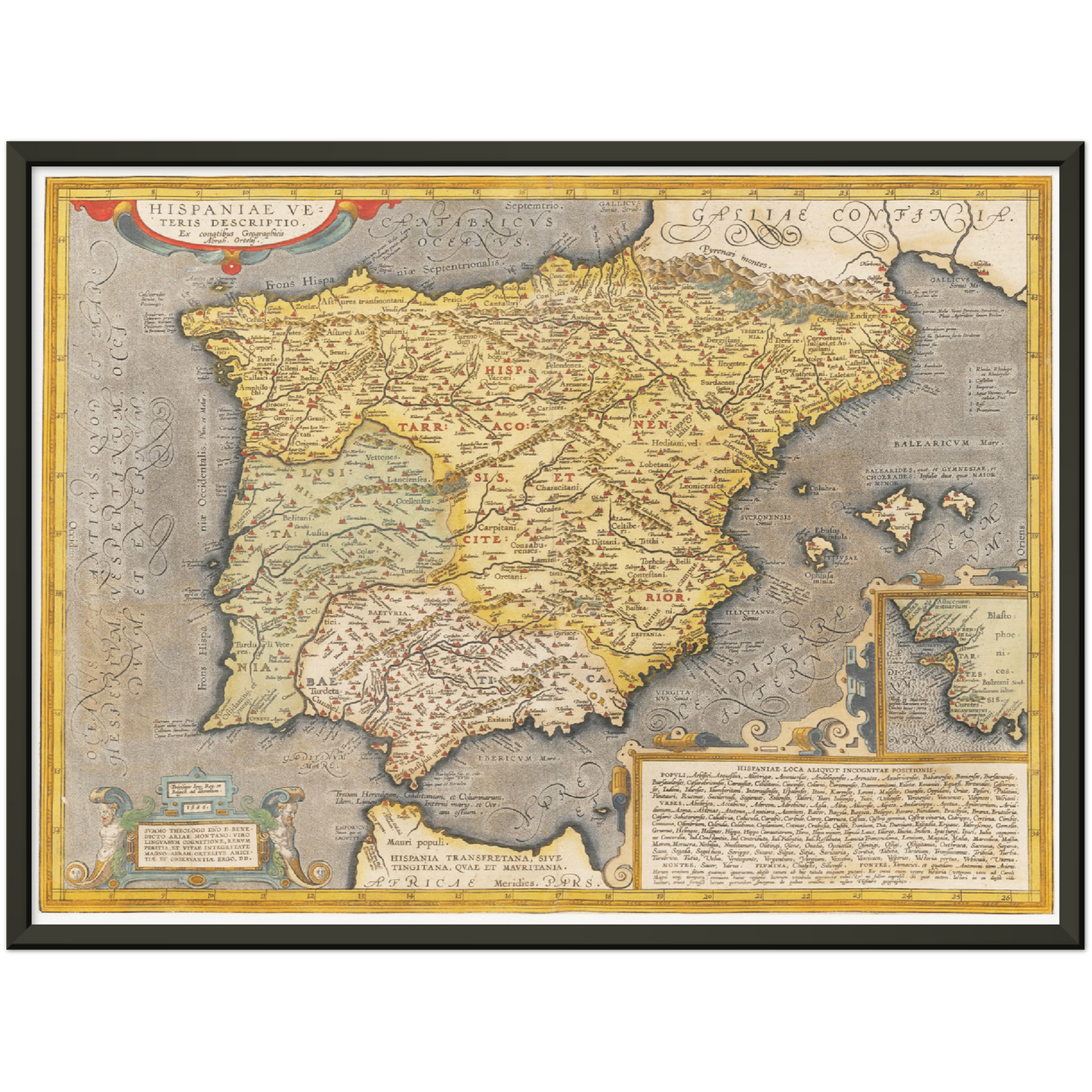 Historische Landkarte Historisches Spanien um 1609