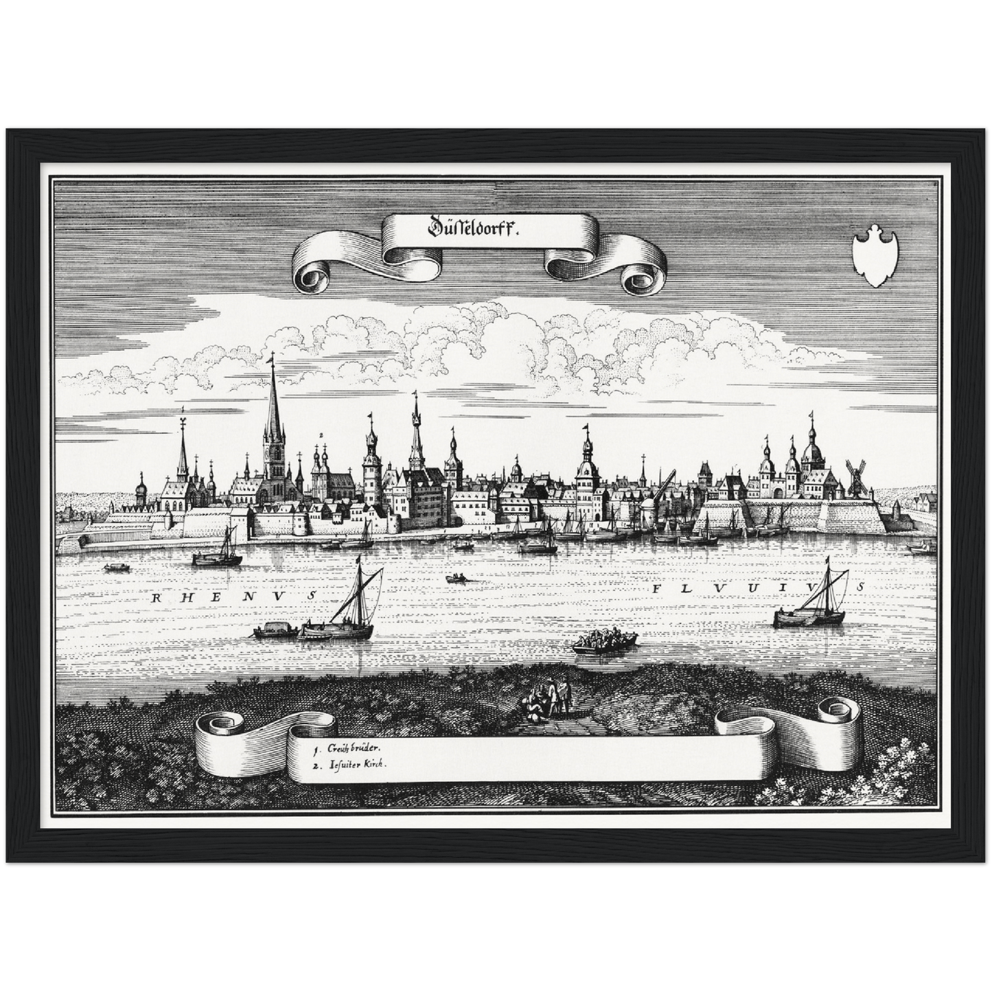 Historische Stadtansicht Düsseldorf um 1647