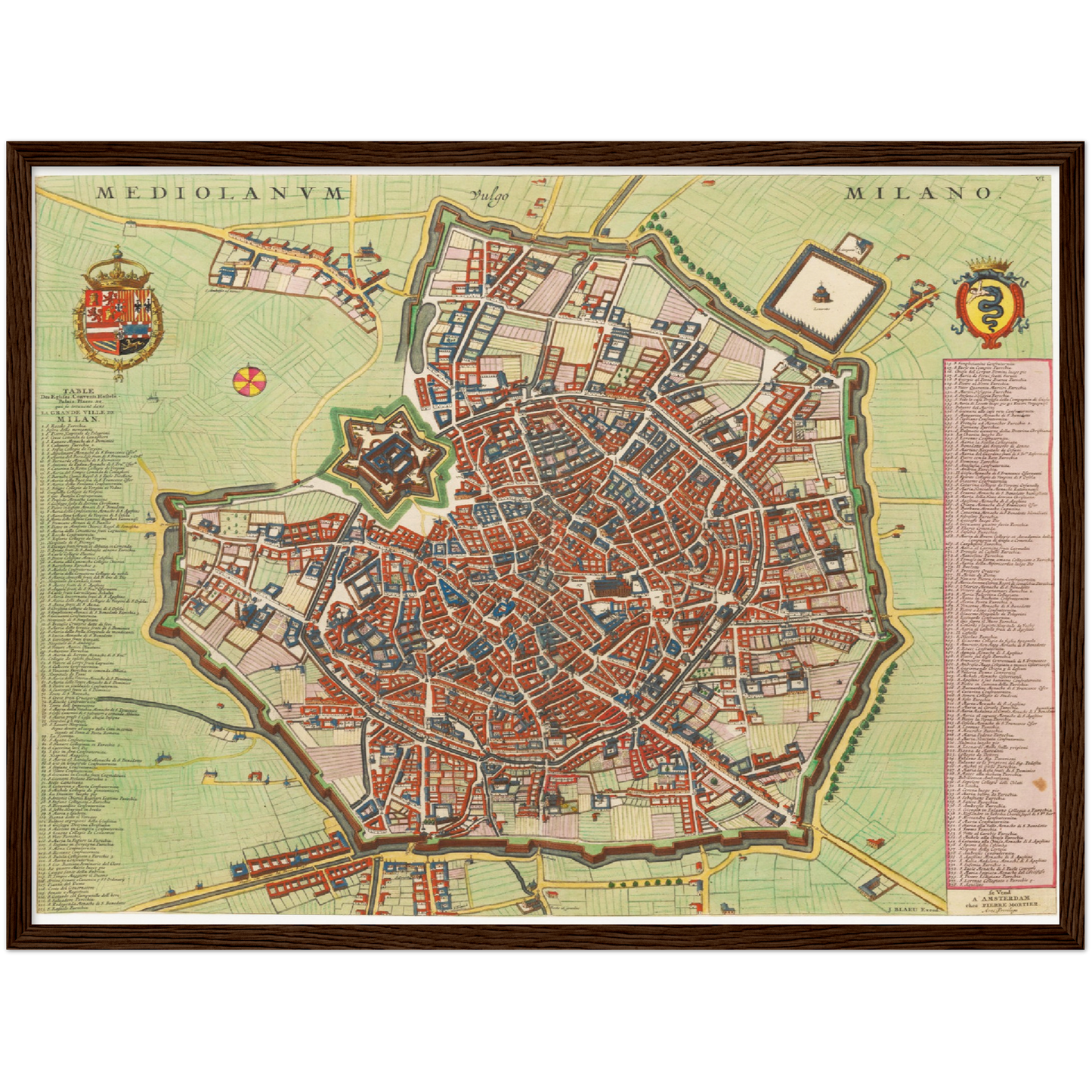 Historischer Stadtplan Mailand um 1700