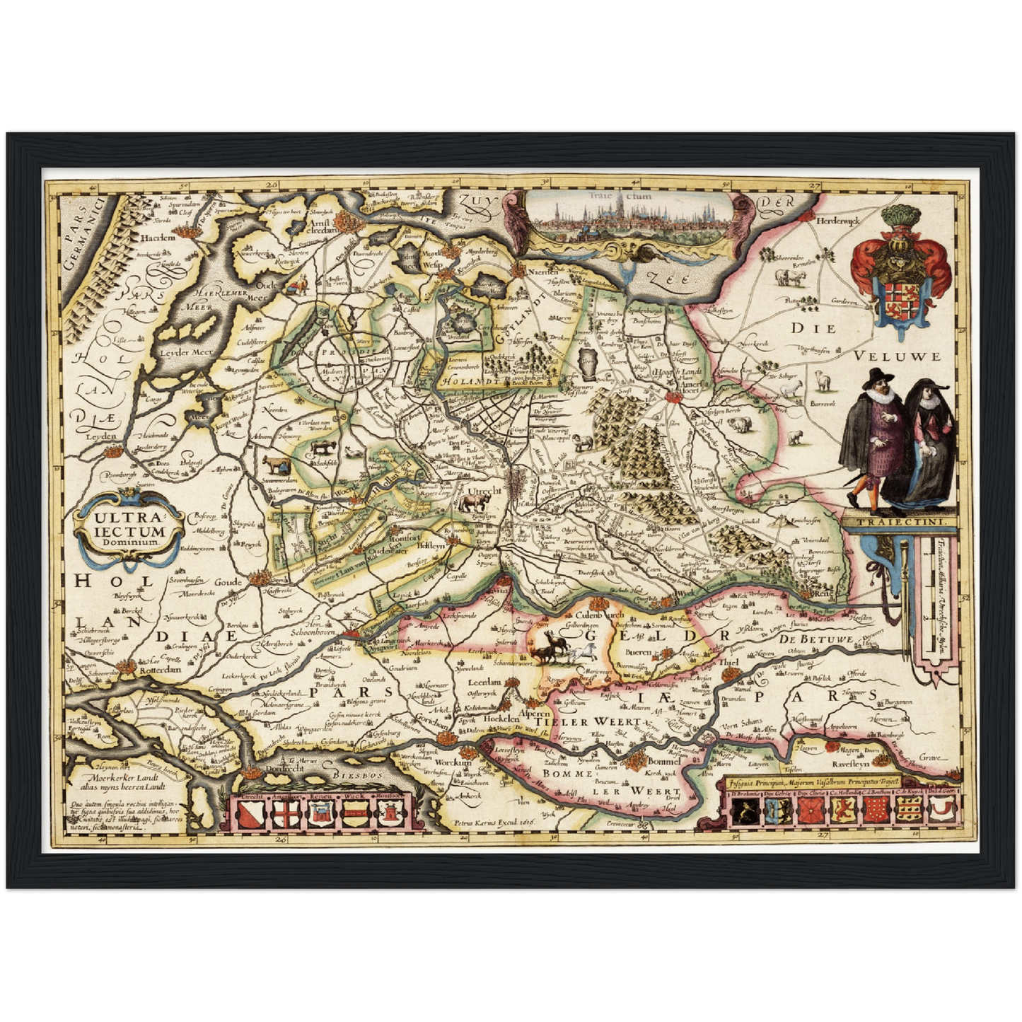 Historische Landkarte Provinz Utrecht um 1617