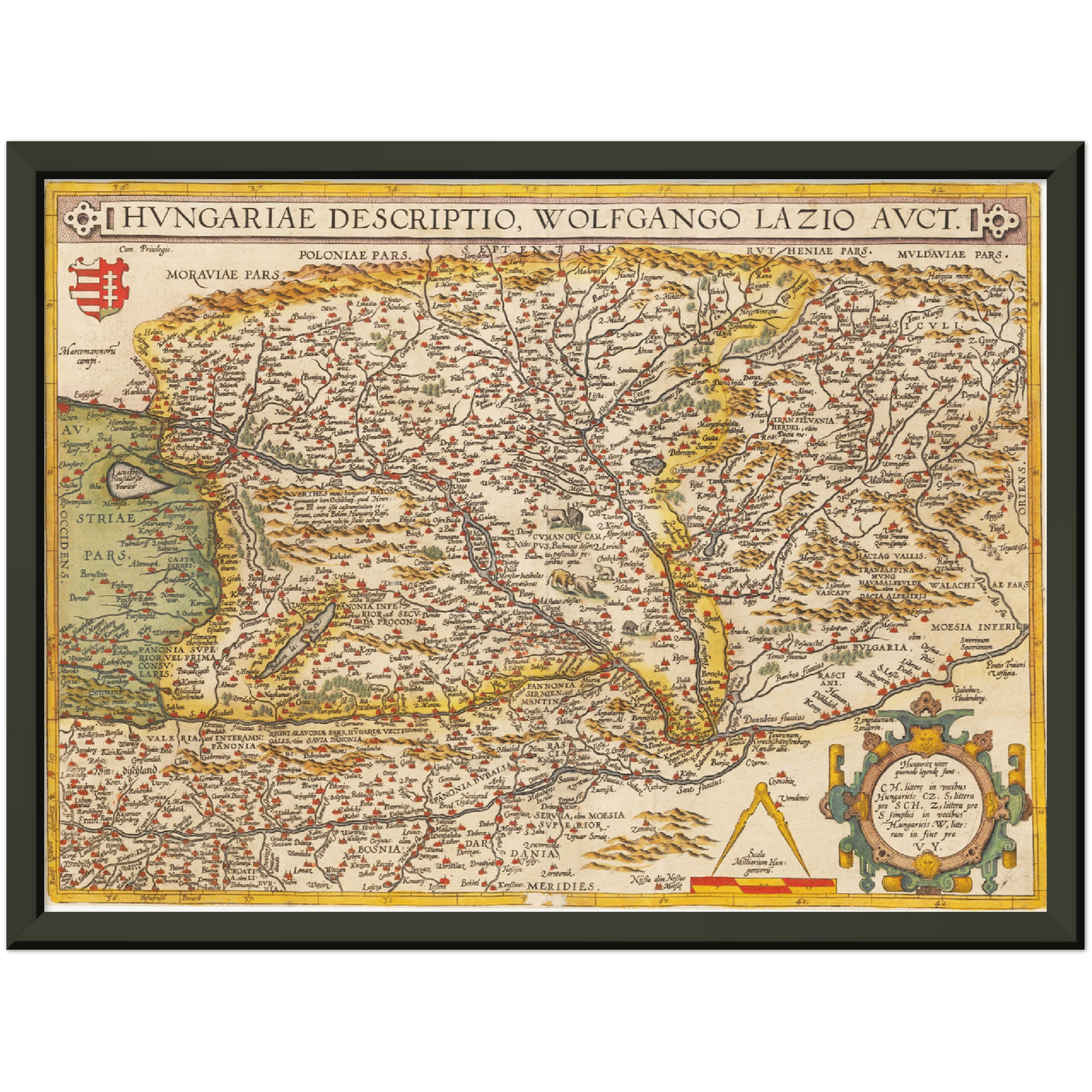 Historische Landkarte Ungarn um 1609