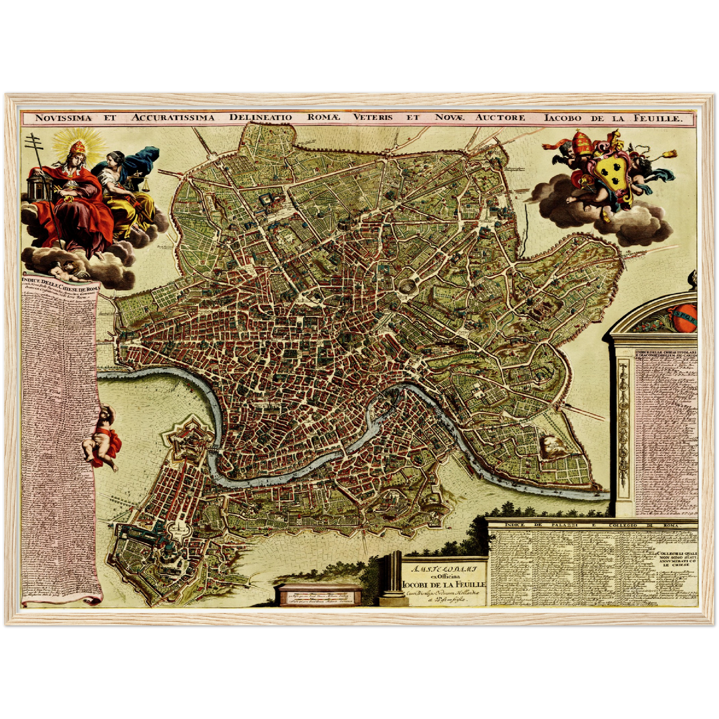 Historischer Stadtplan Rom um 1700