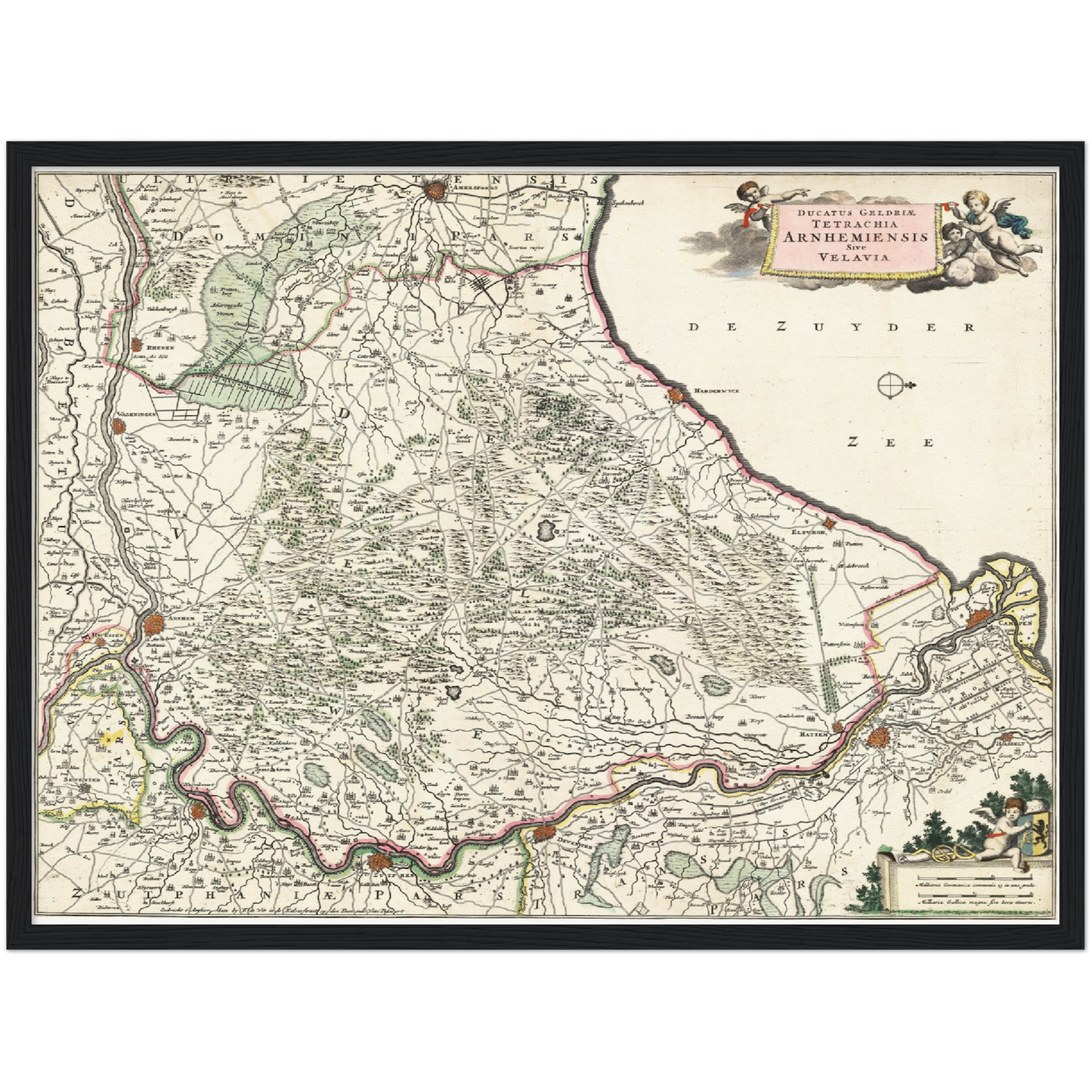 Historische Landkarte Provinz Gelderland um 1680