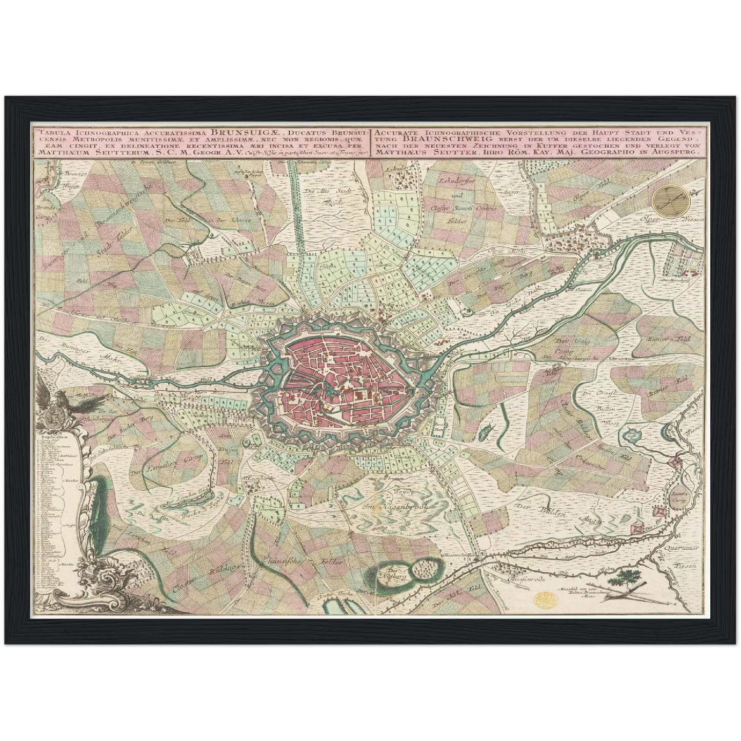 Historischer Stadtplan Braunschweig um 1750