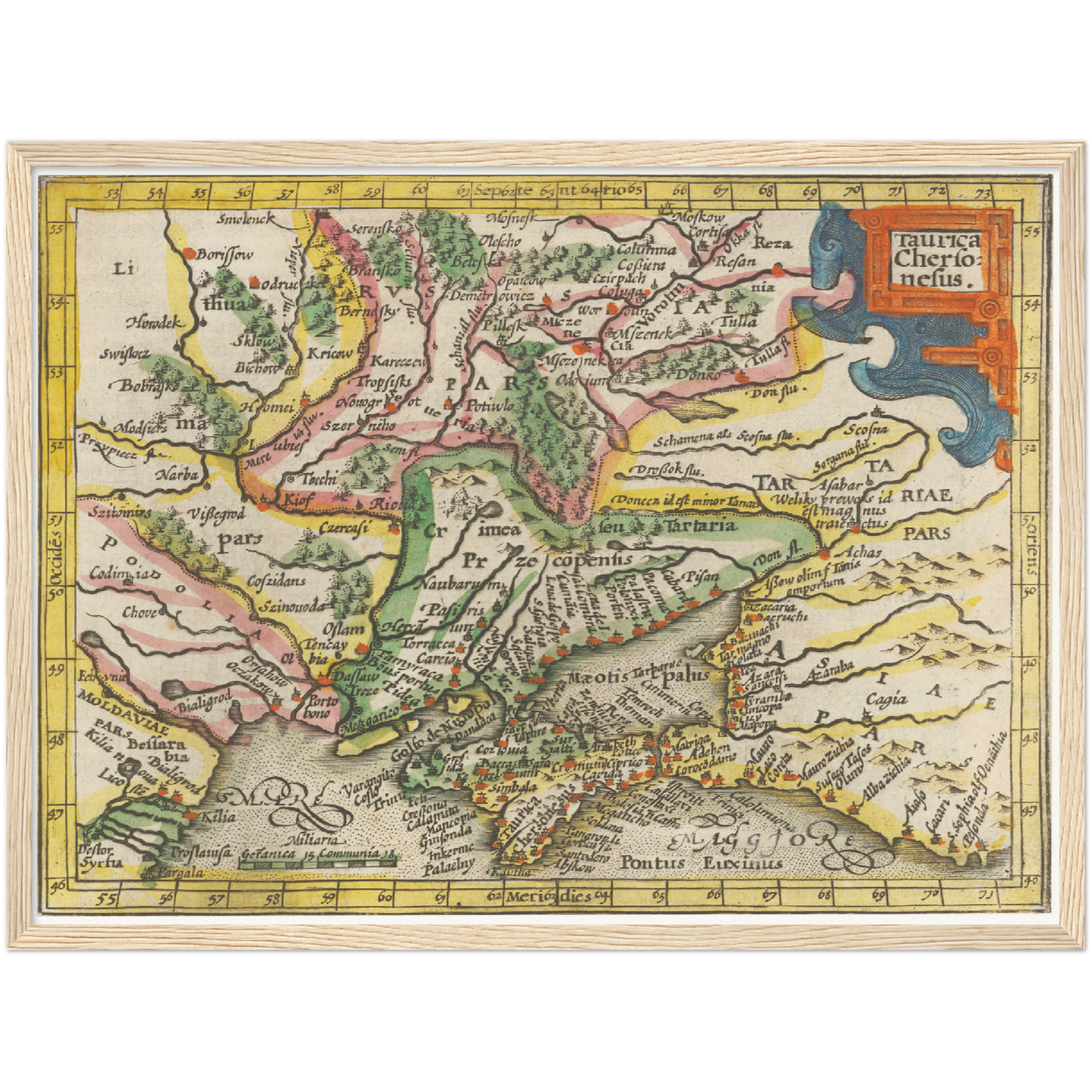 Historische Landkarte Ukraine um 1609