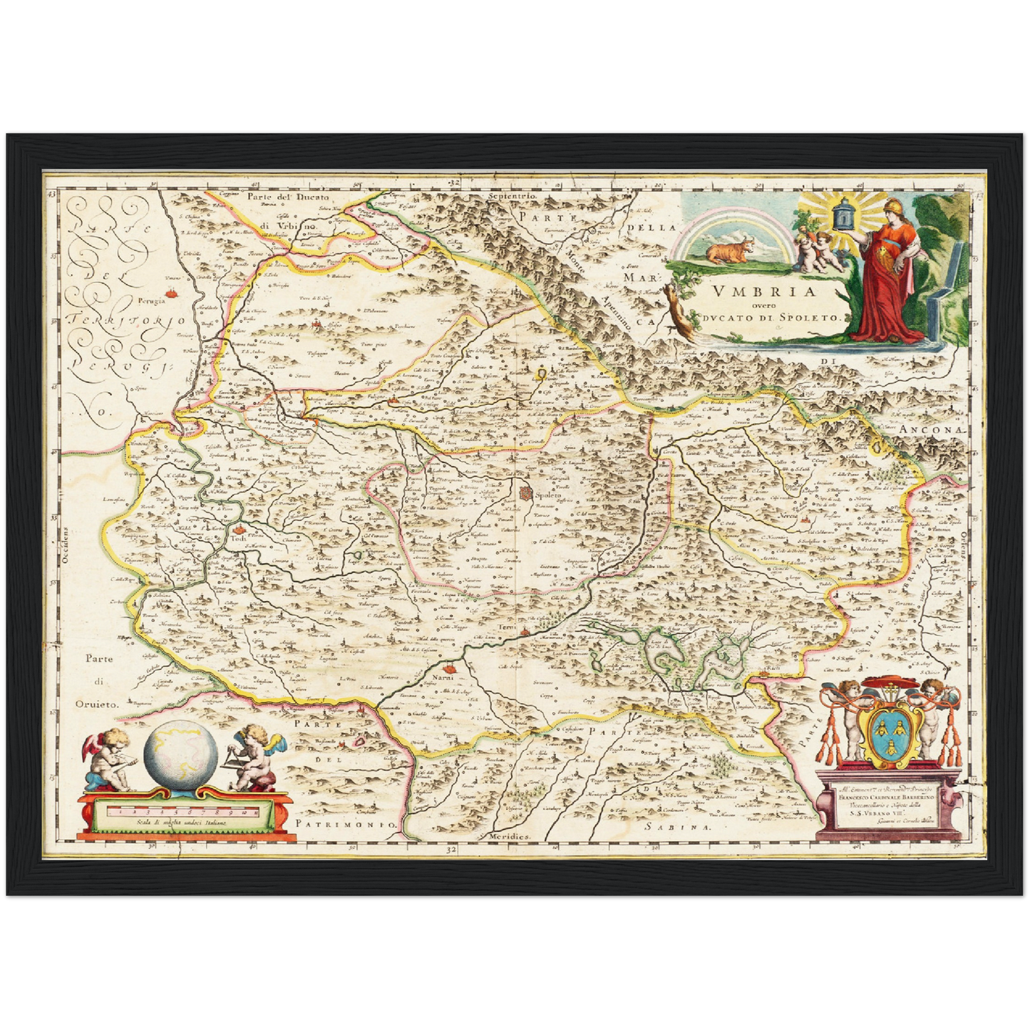 Historische Landkarte Umbrien um 1662