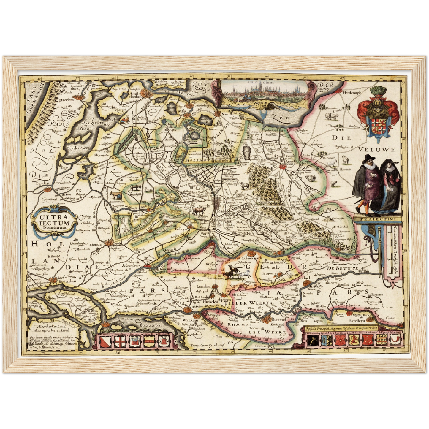 Historische Landkarte Provinz Utrecht um 1617