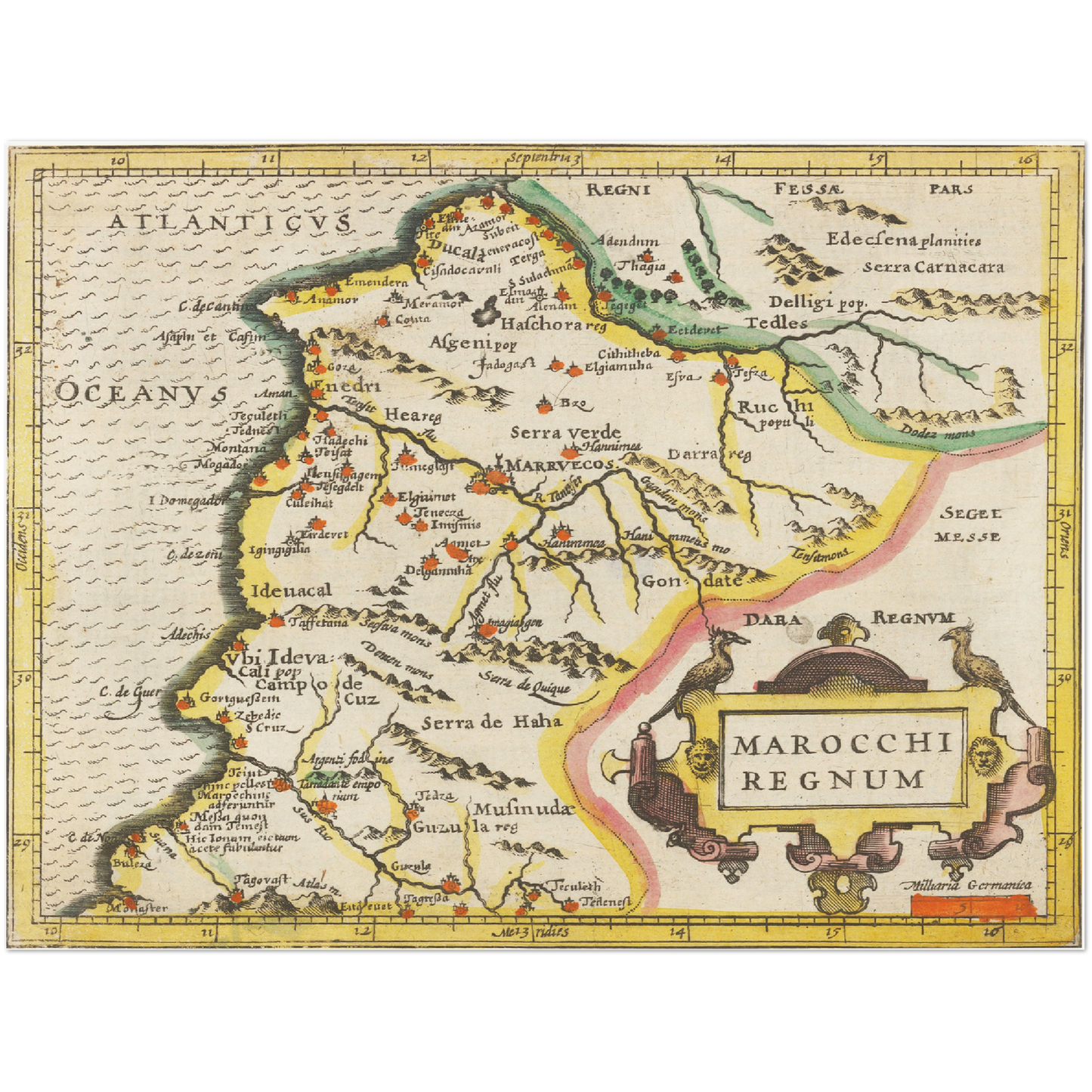 Historische Landkarte Marrakesch um 1609