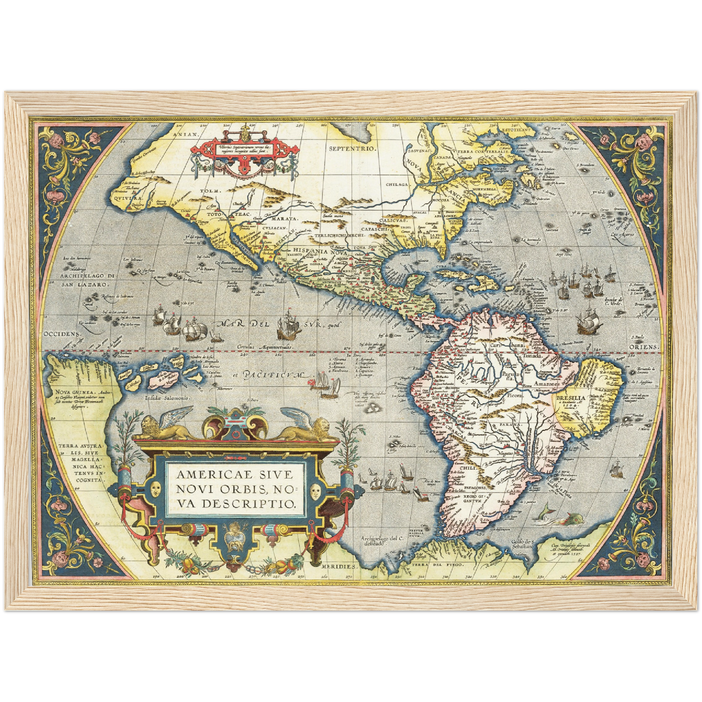 Historische Landkarte Amerika um 1570